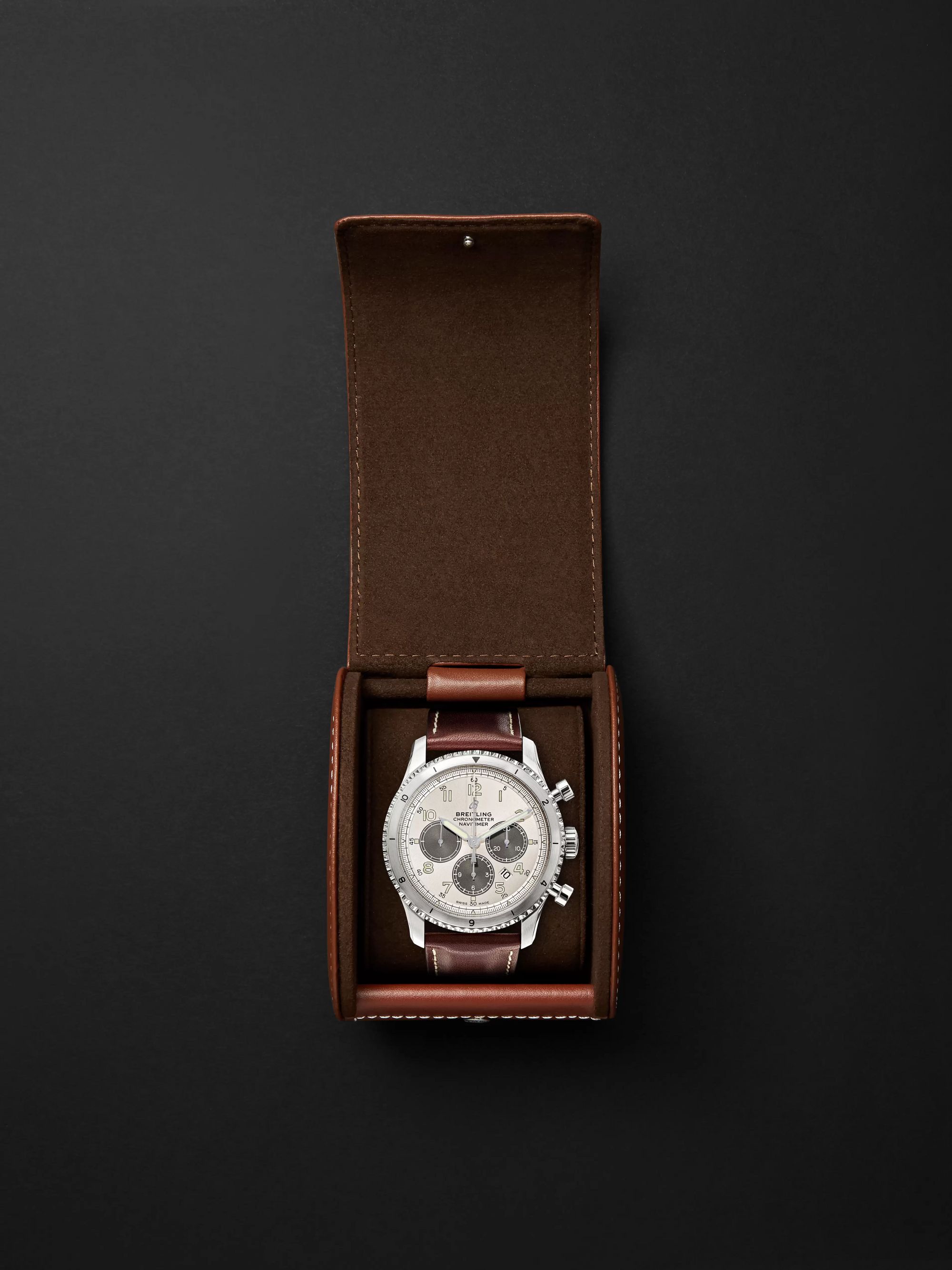 BREITLING Navitimer 8 B01 Automatic Chronograph 43mm Stainless Steel and Leather Watch, Ref. No. AB01171A1G1P1