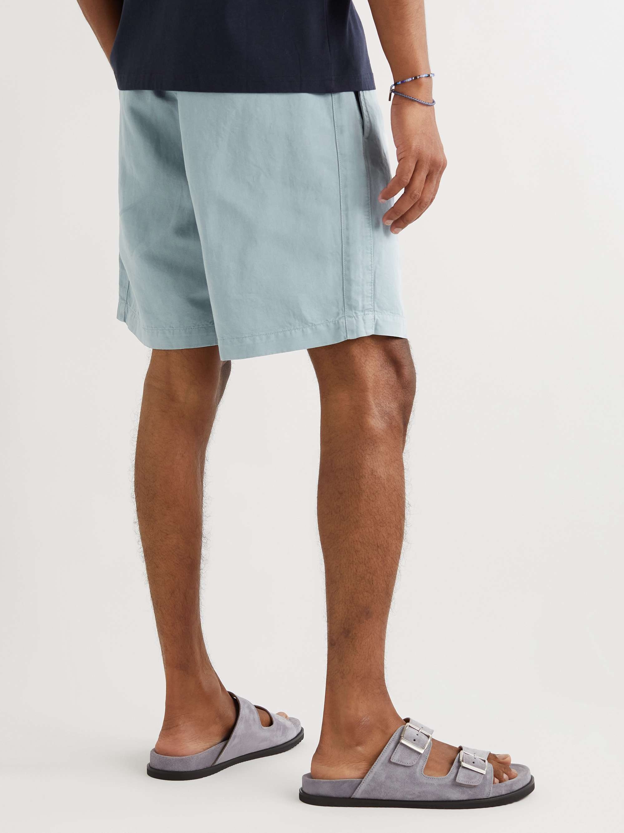 MR P. Straight-Leg Cotton and Linen-Blend Drawstring Shorts