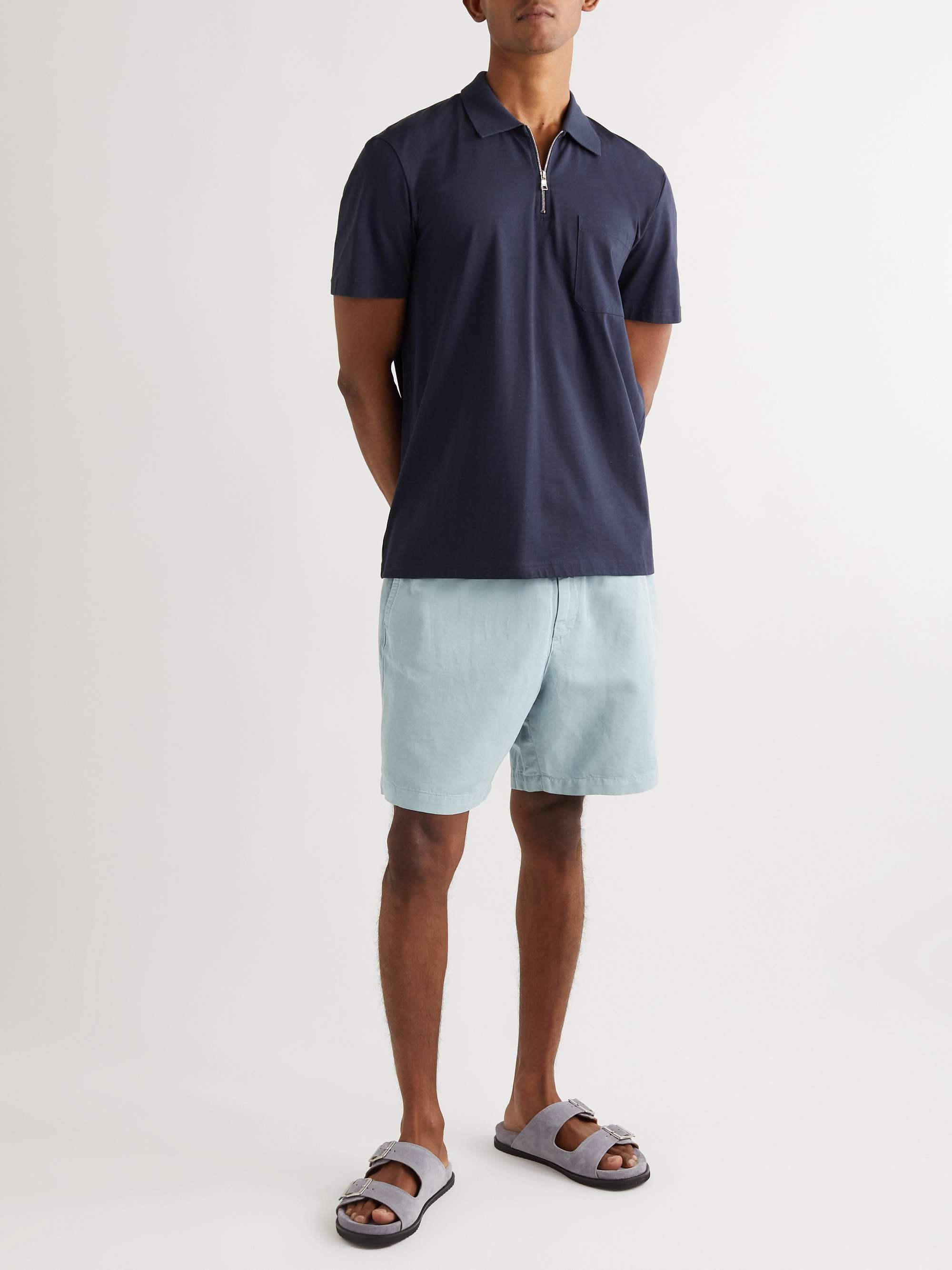 MR P. Straight-Leg Cotton and Linen-Blend Drawstring Shorts