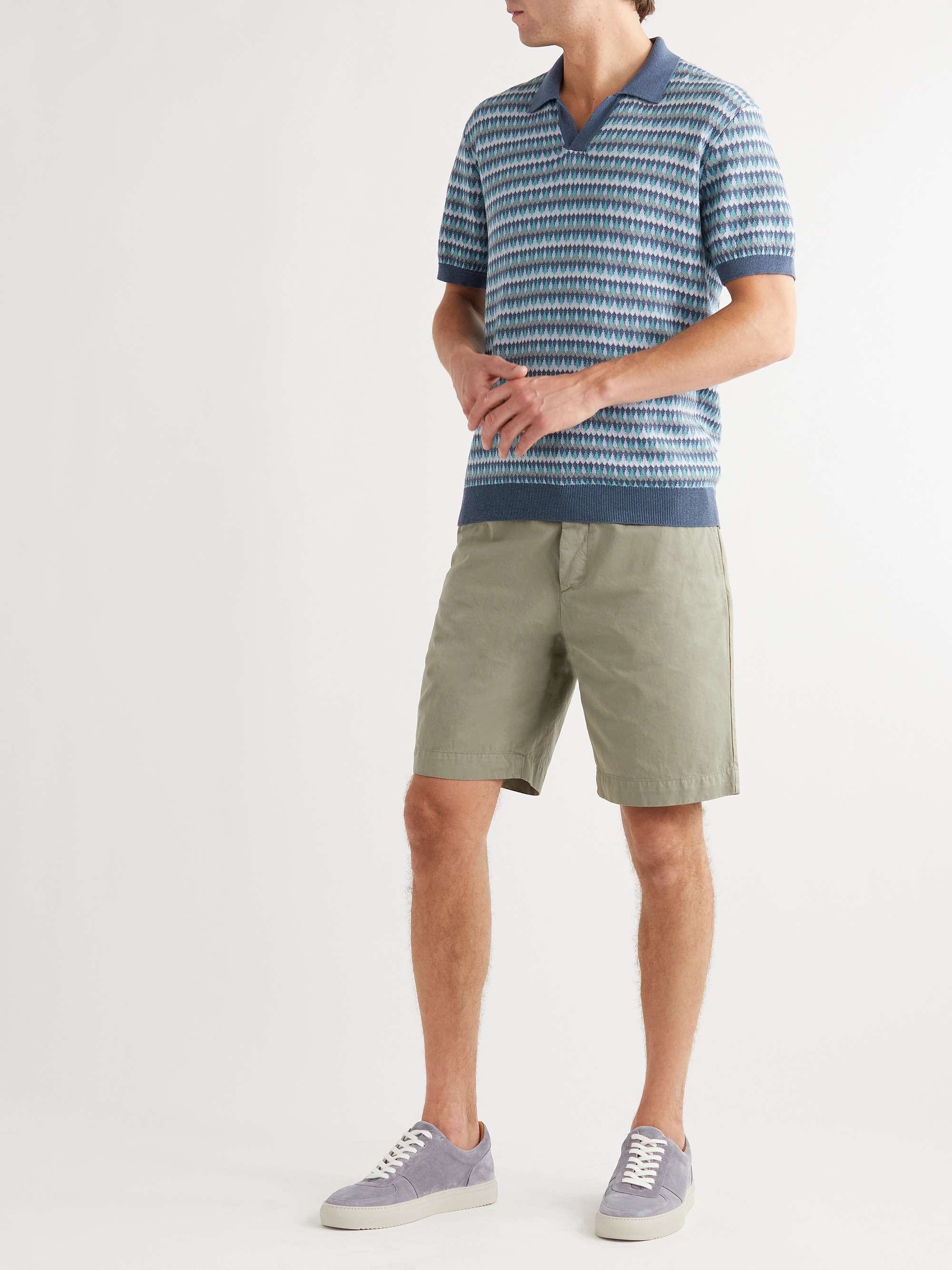 MR P. Straight-Leg Garment-Dyed Cotton-Twill Bermuda Shorts