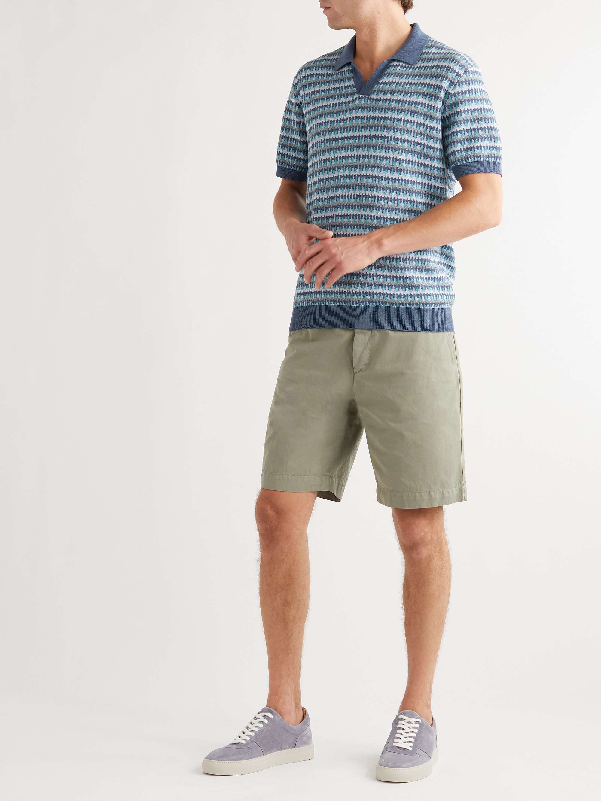 MR P. Straight-Leg Garment-Dyed Organic Cotton-Twill Bermuda Shorts for ...