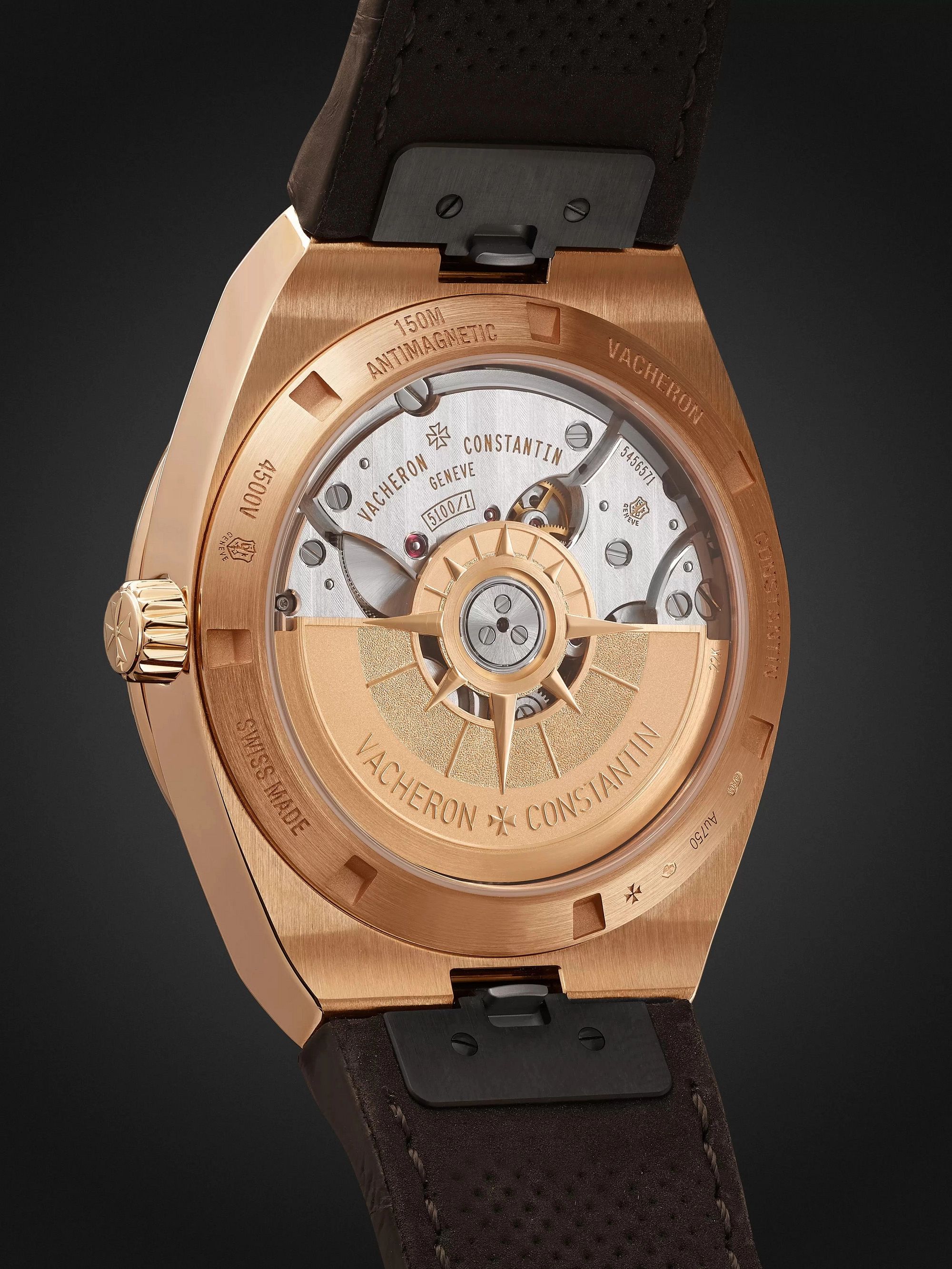 VACHERON CONSTANTIN Overseas Automatic 41mm 18-Karat Pink Gold and Leather Watch, Ref. No. 4500V/000R-B127