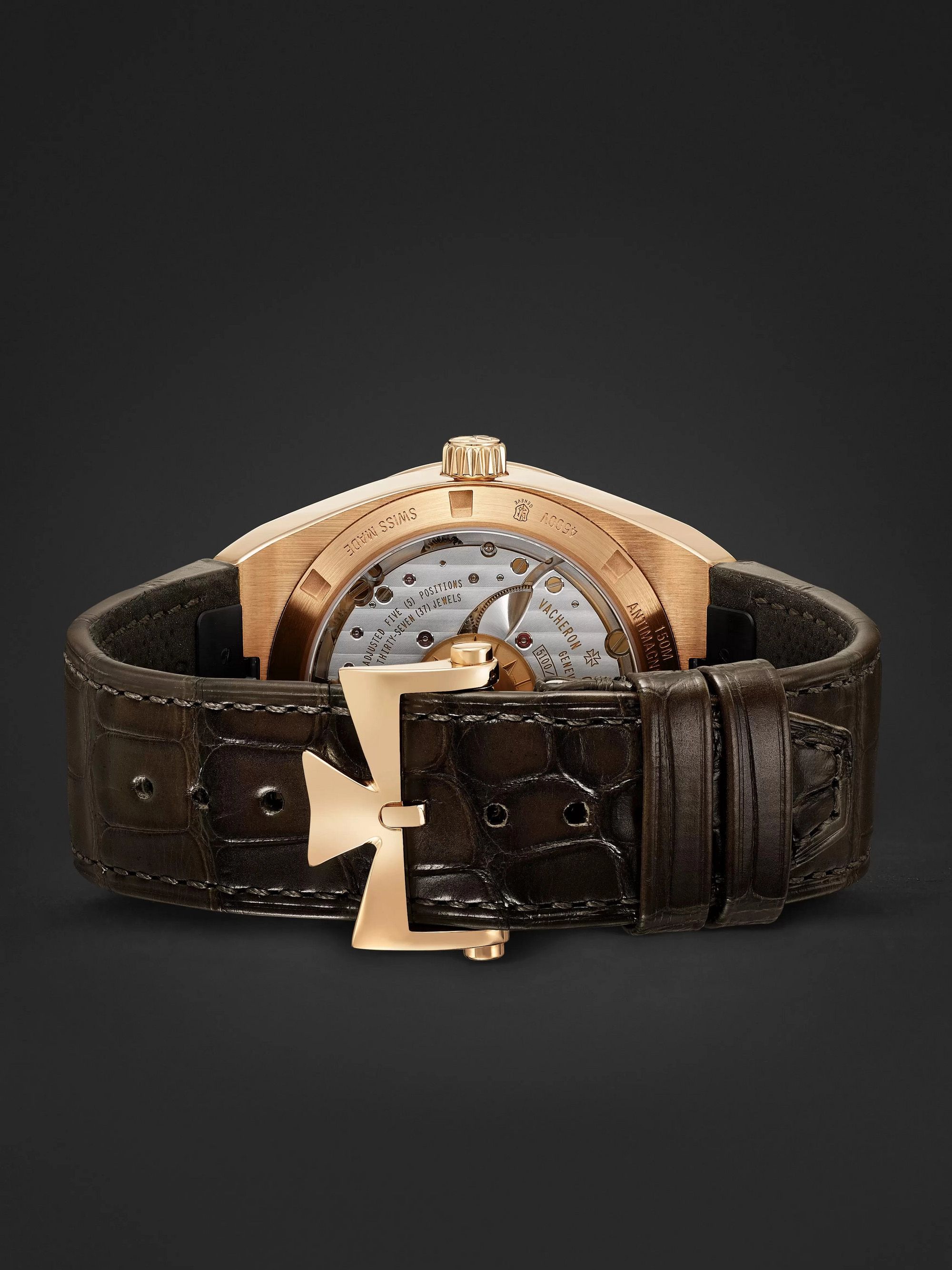 VACHERON CONSTANTIN Overseas Automatic 41mm 18-Karat Pink Gold and Leather Watch, Ref. No. 4500V/000R-B127