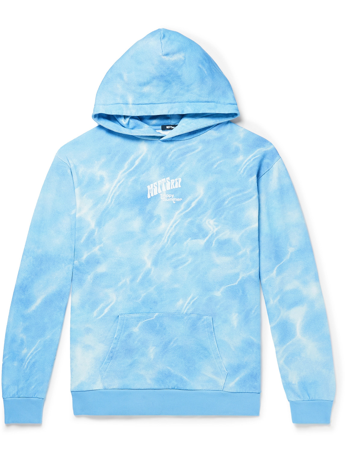 Tie-Dyed Logo-Print Cotton-Jersey Hoodie
