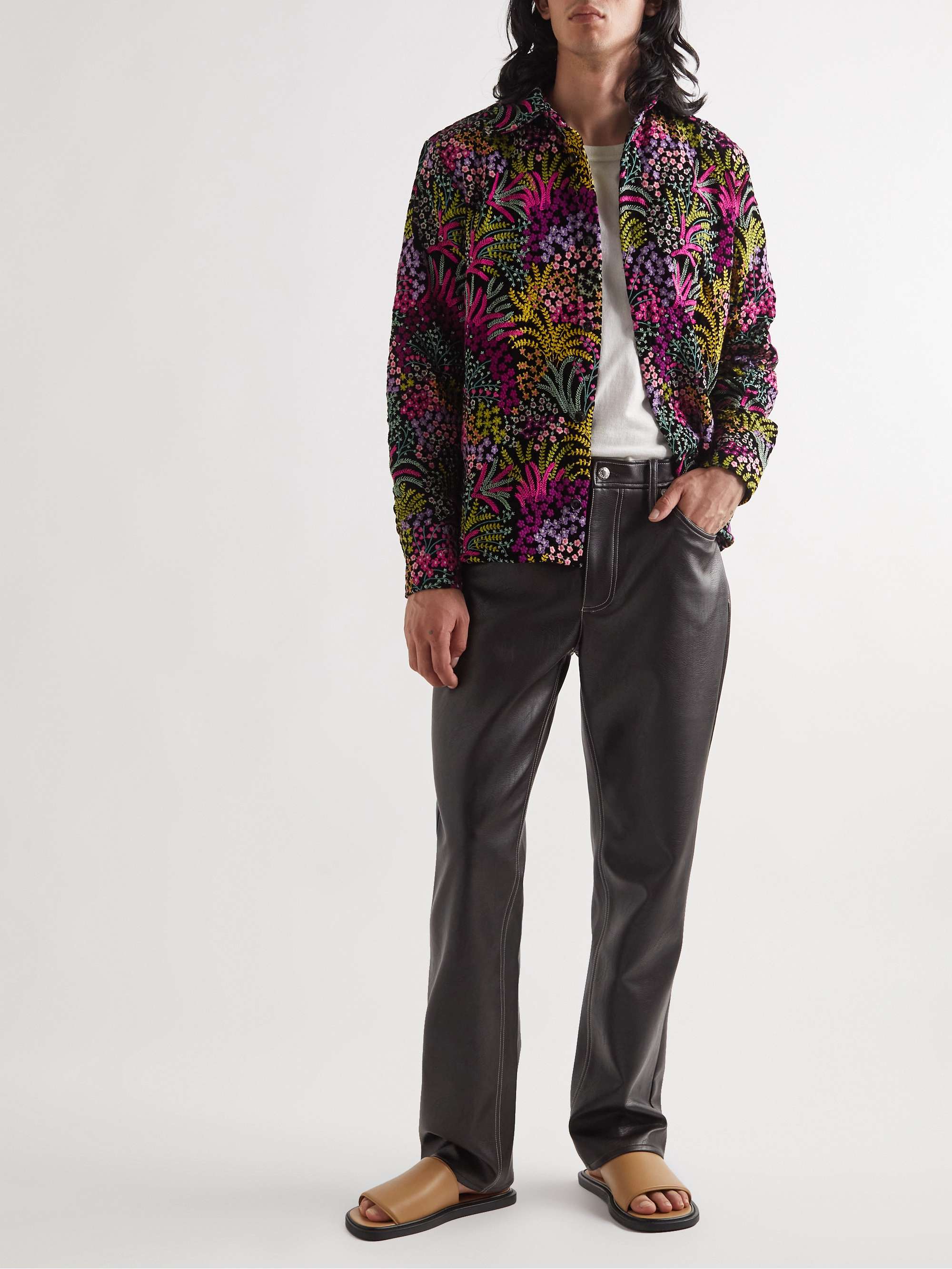 Halva Embroidered Velvet Overshirt
