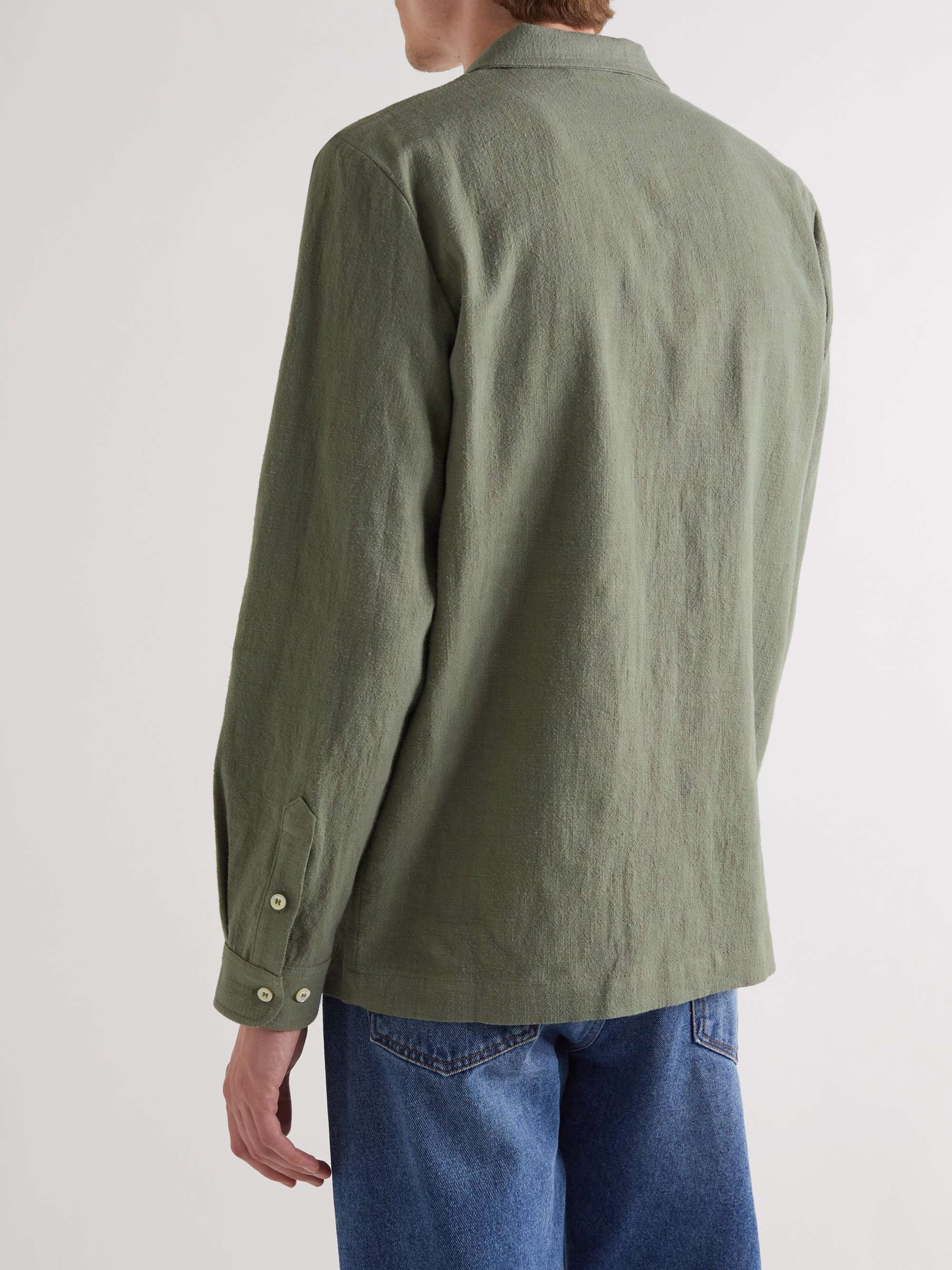 SÉFR Ripley Metallic Textured Wool-Blend Shirt