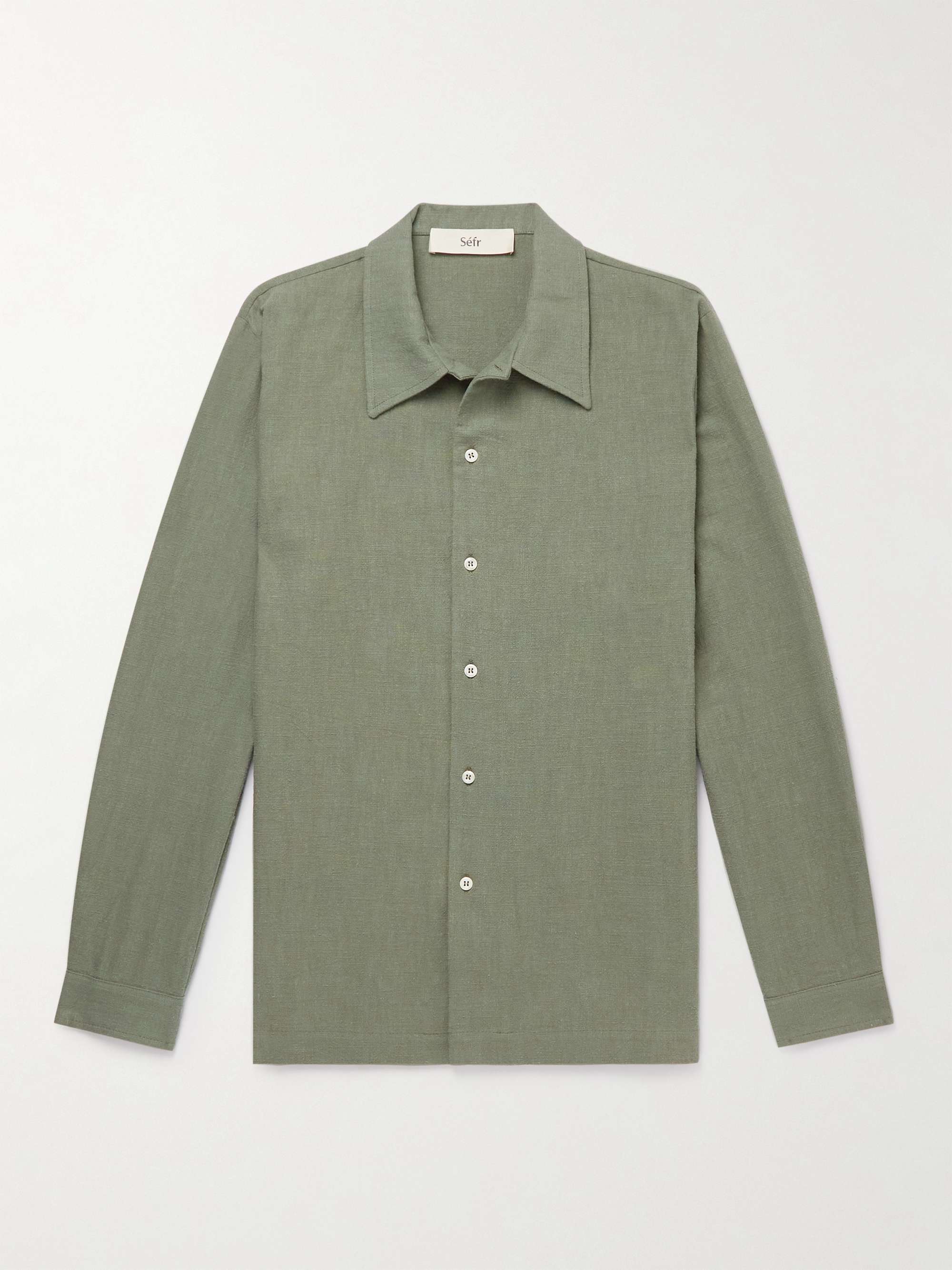 SÉFR Ripley Metallic Textured Wool-Blend Shirt