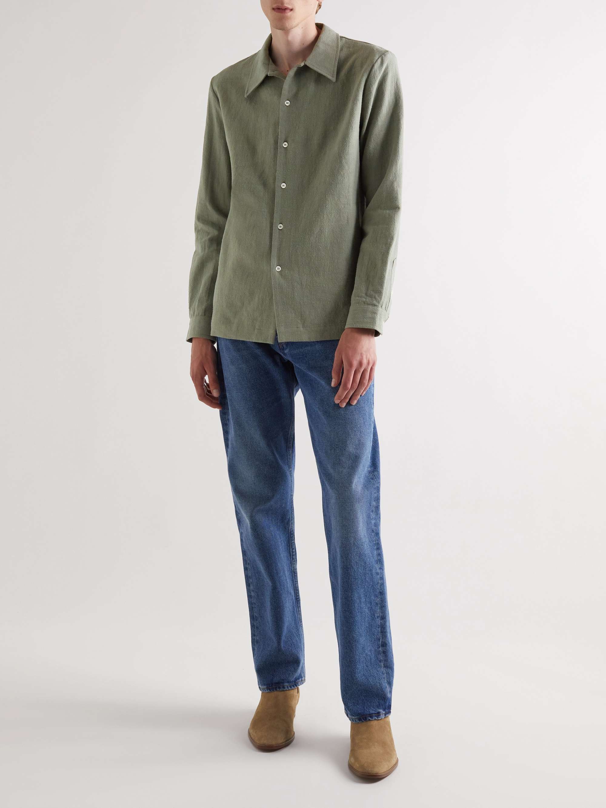 SÉFR Ripley Metallic Textured Wool-Blend Shirt