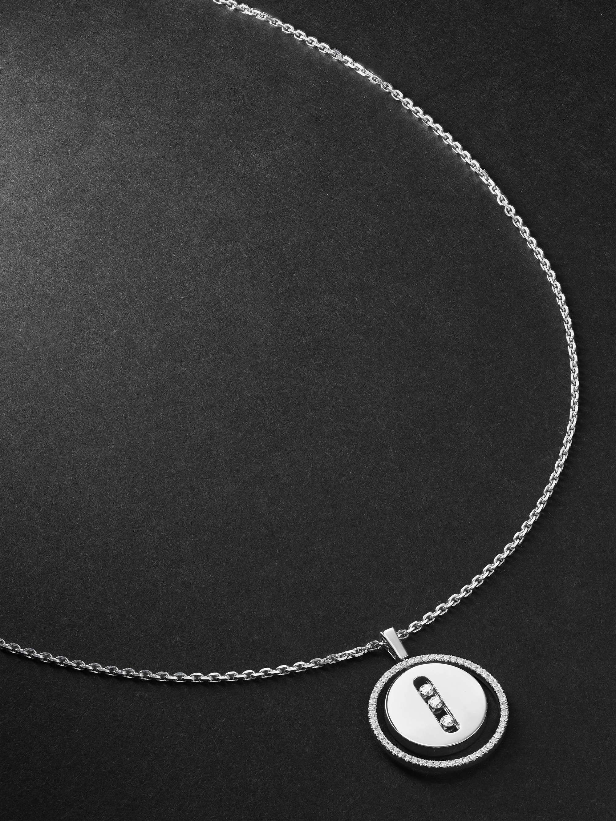 Lucky Move White Gold Diamond Necklace