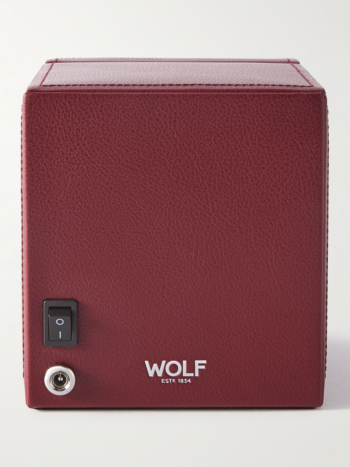 Shop Wolf Cub Pebble-grain Vegan Leather Watch Winder In Red