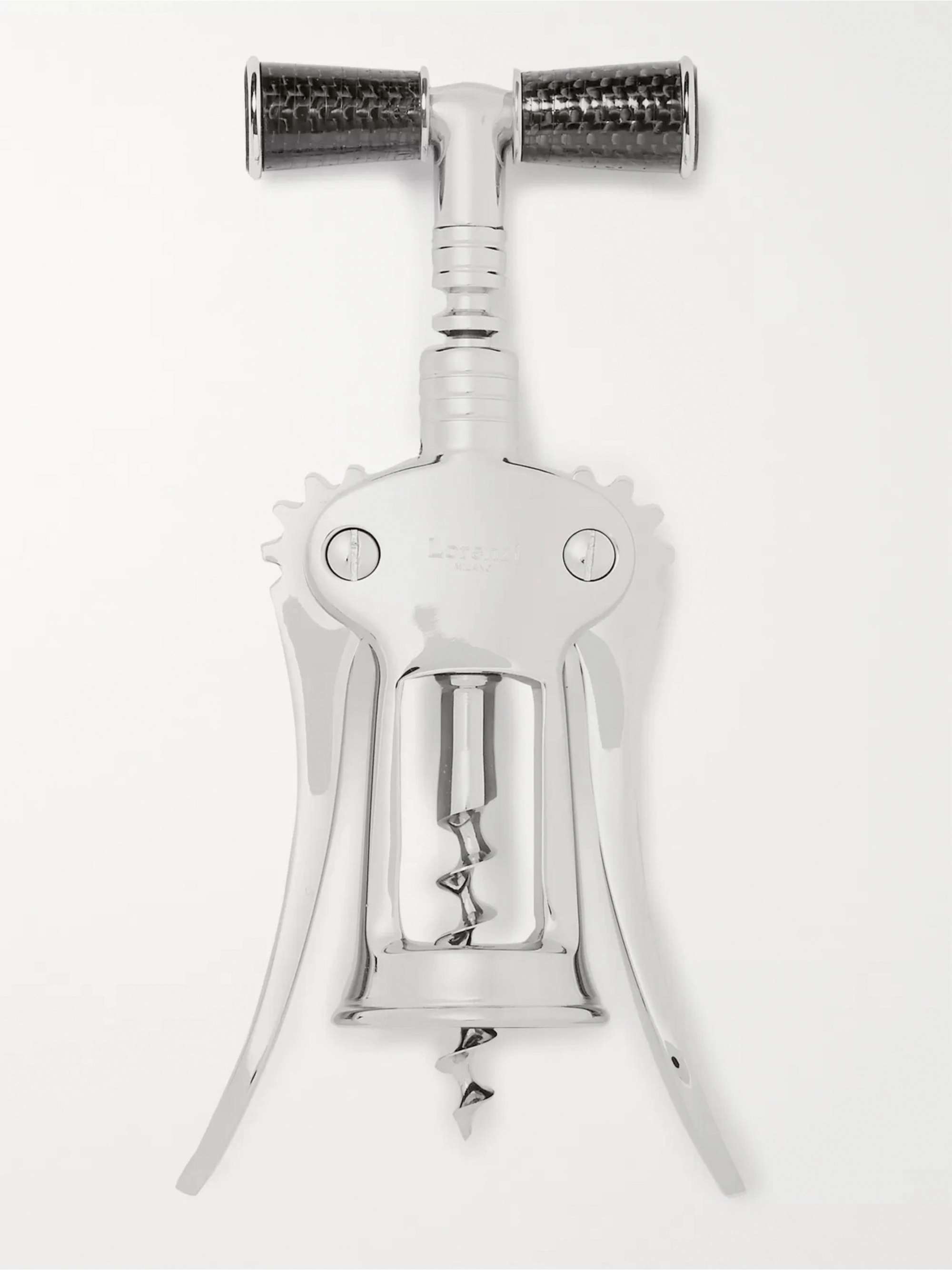 LORENZI MILANO Chrome-Plated, Stainless Steel and Carbon Fibre Corkscrew