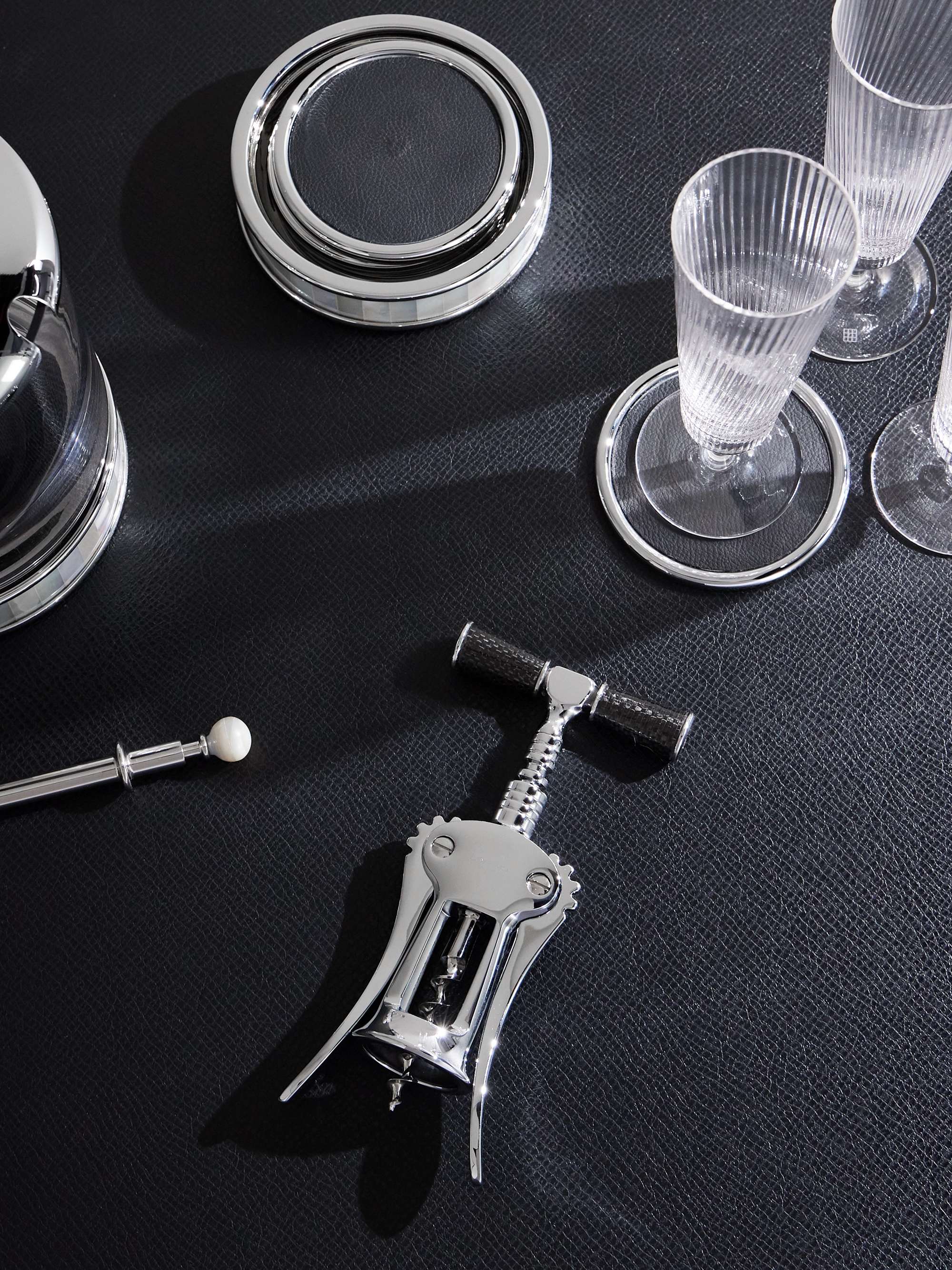 LORENZI MILANO Chrome-Plated, Stainless Steel and Carbon Fibre Corkscrew