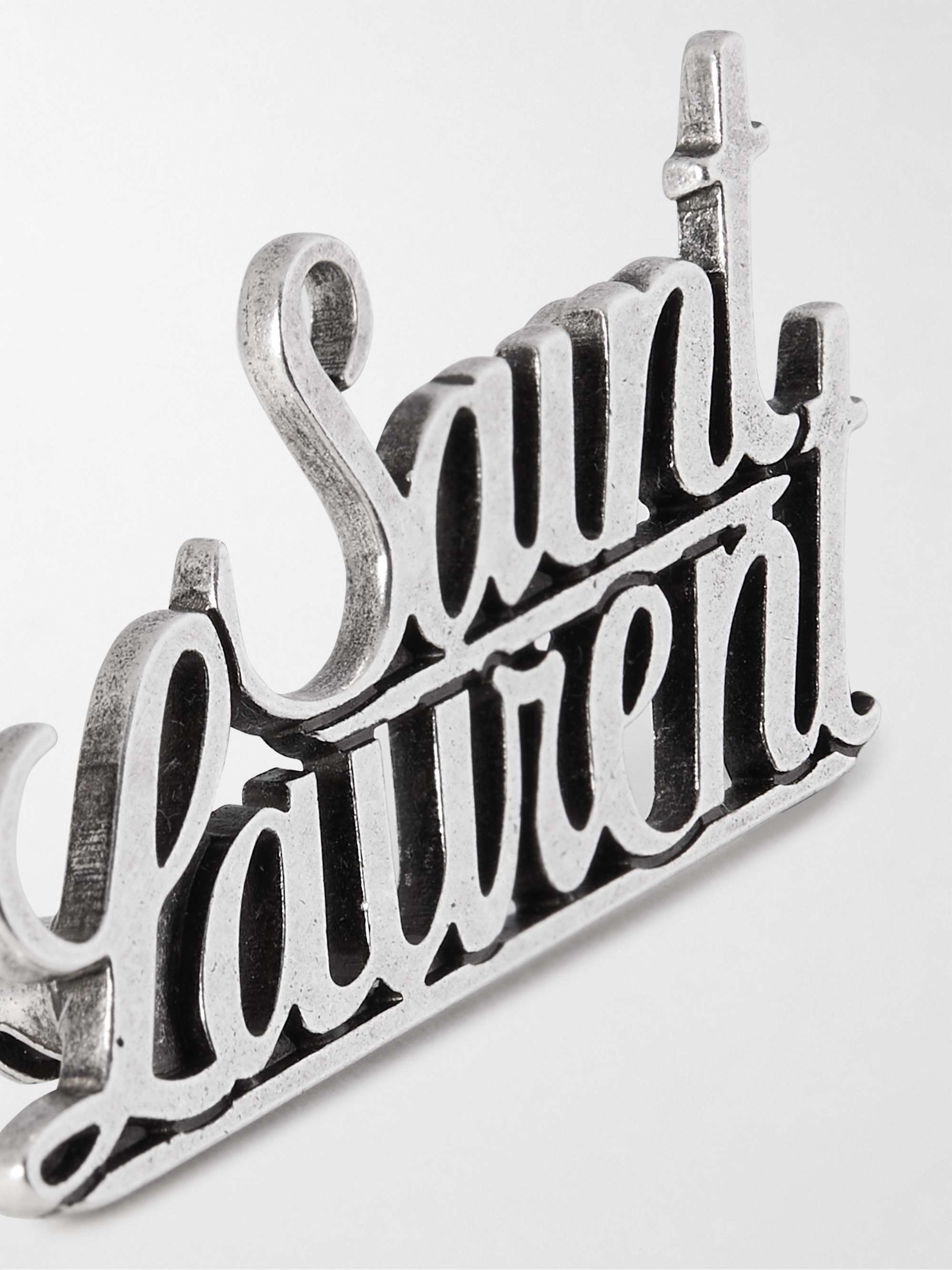 SAINT LAURENT Logo-Embellished Silver-Tone Pin