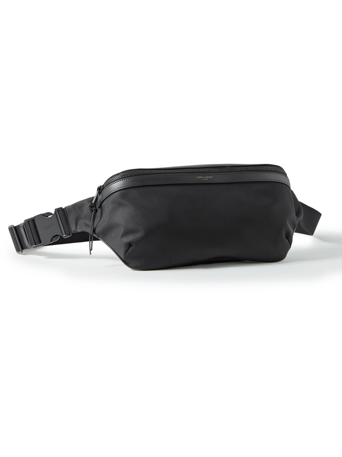 Saint Laurent City Unisex Belt Bag Black Canvas Leather Trim