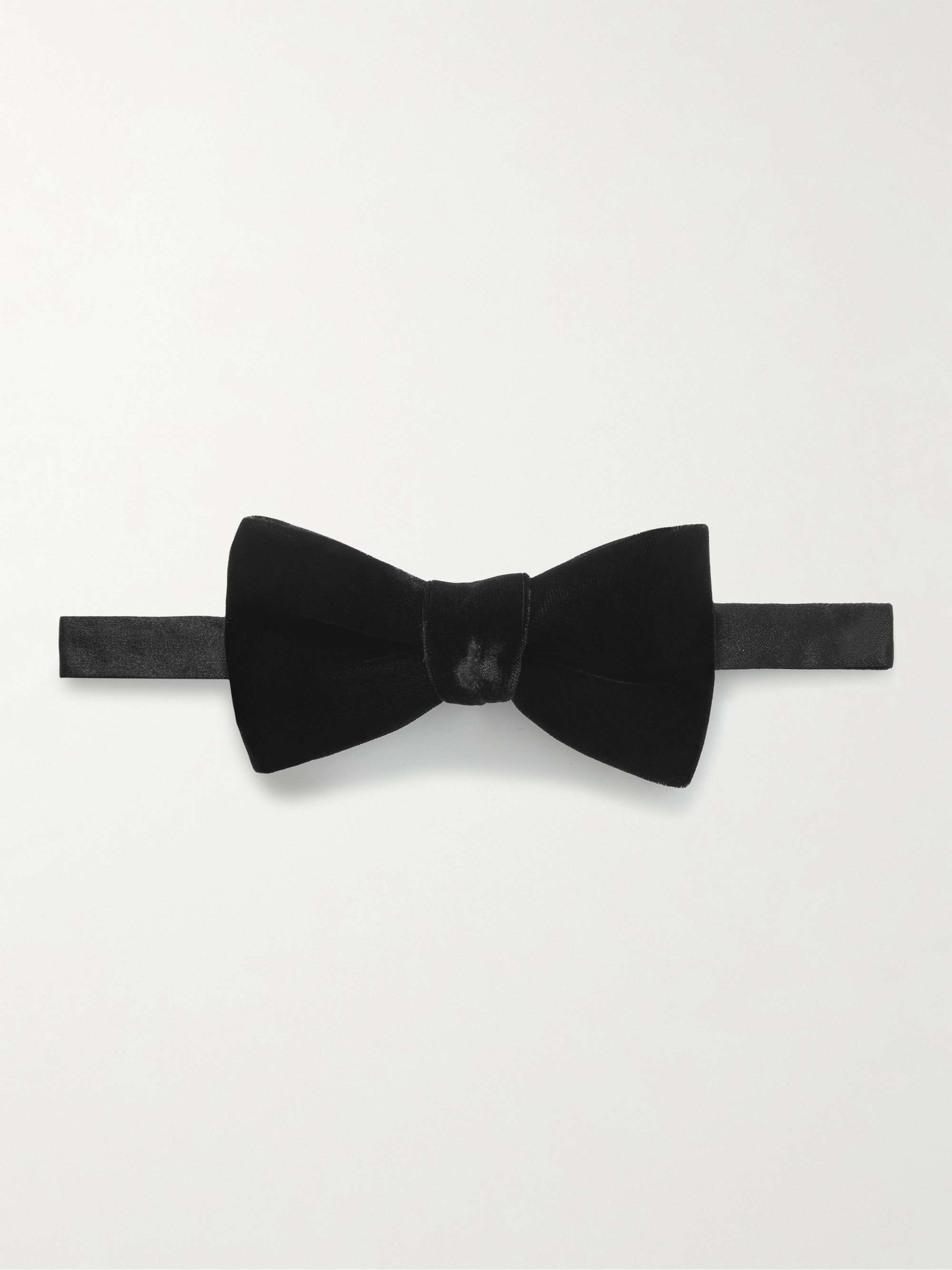 SAINT LAURENT Pre-Tied Velvet and Silk-Twill Bow Tie for Men | MR PORTER