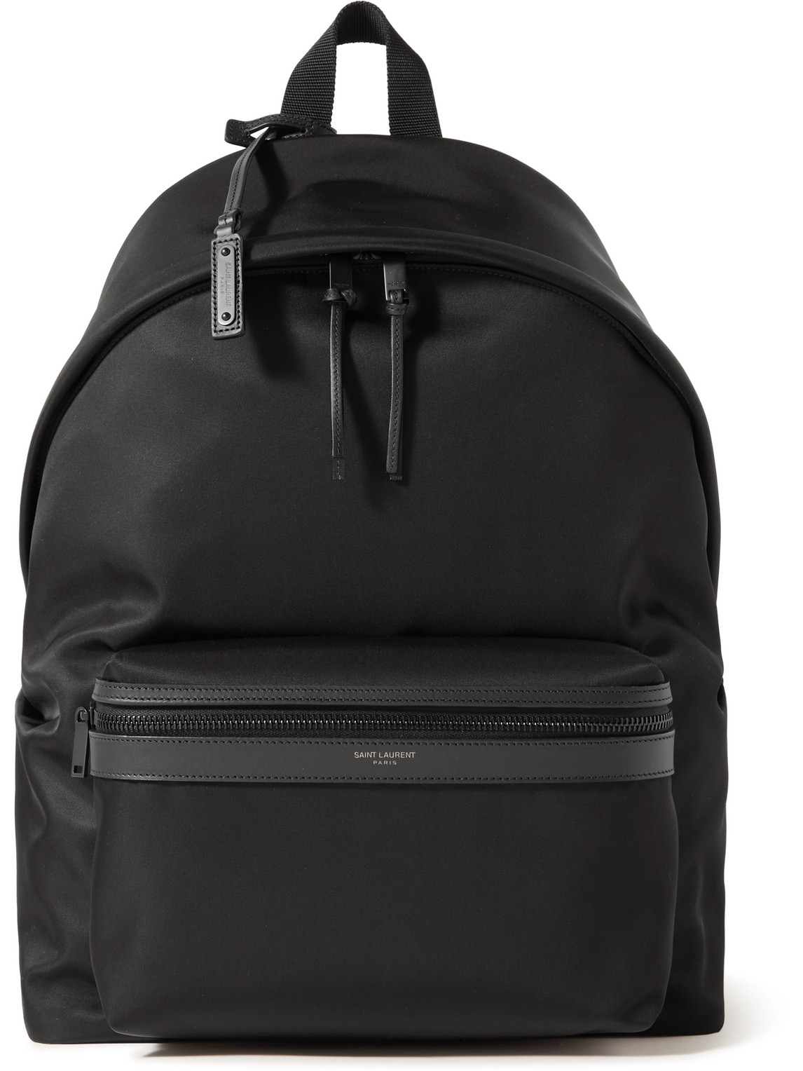 Saint Laurent Leather-trimmed Shell Backpack In Black