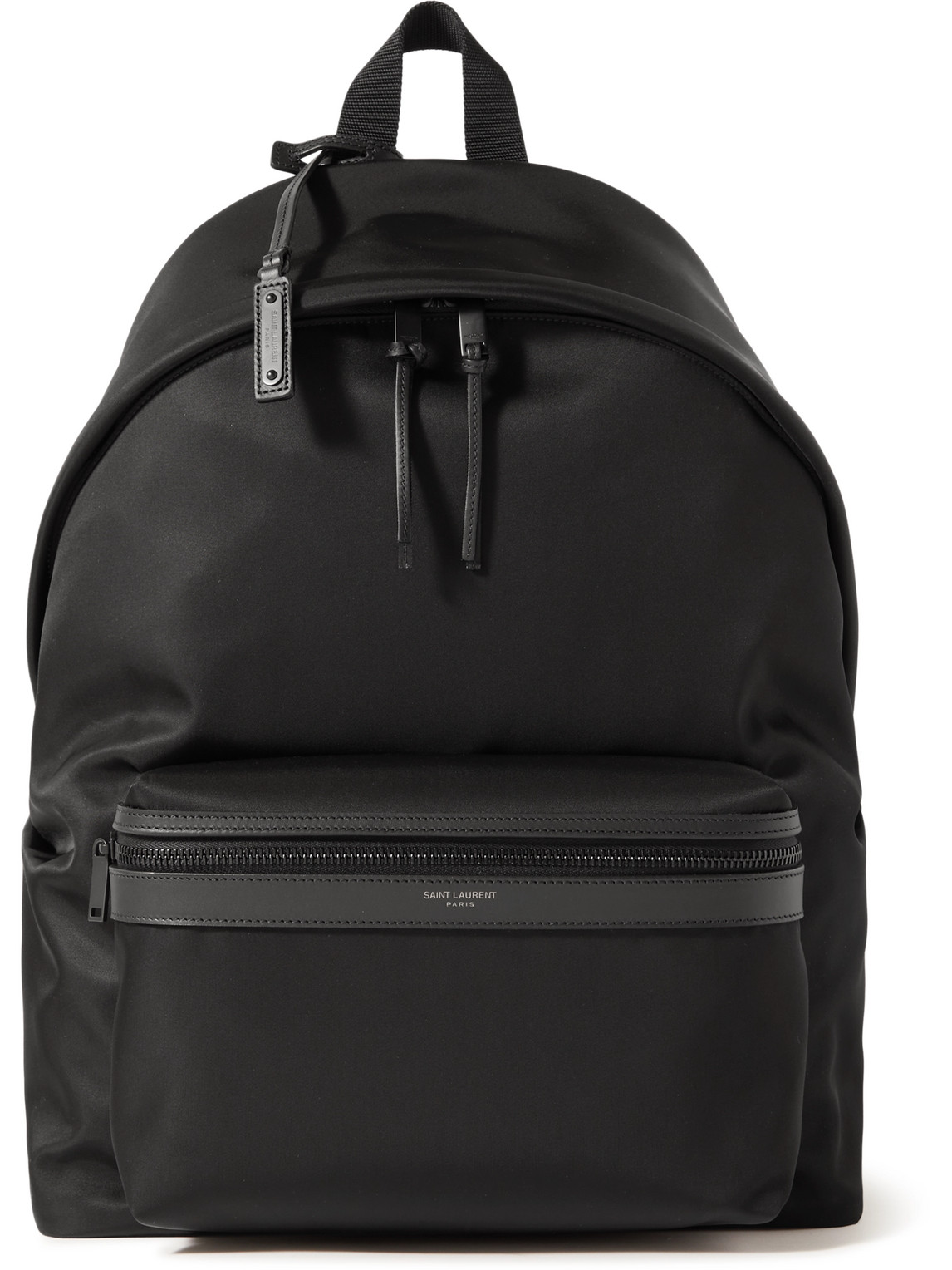 Leather-Trimmed Shell Backpack