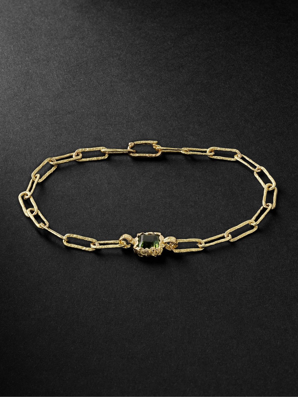 Recycled Gold Tourmaline Chain Bracelet