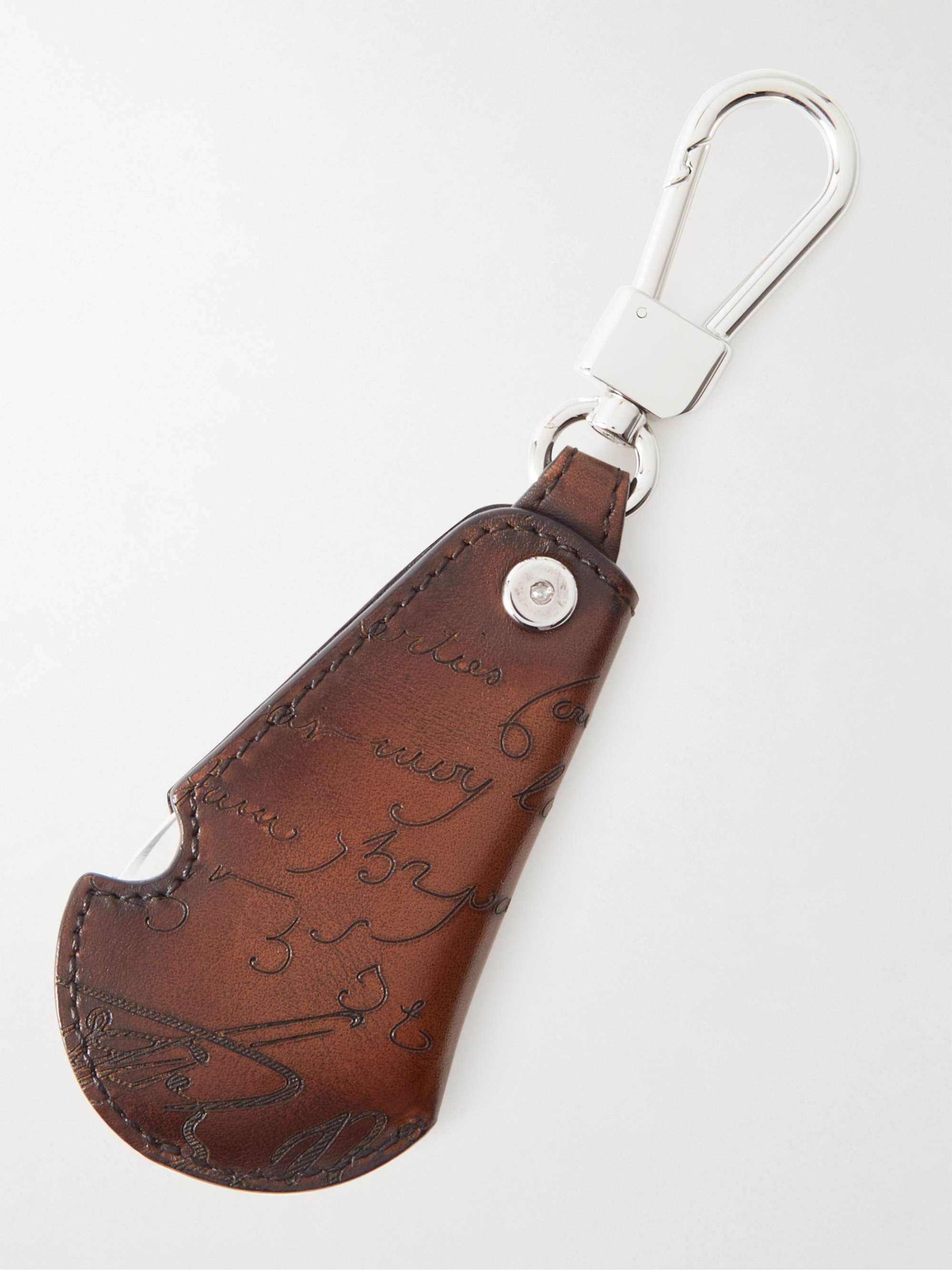 Scritto Venezia Leather and Silver-Tone Shoe Horn Key Fob