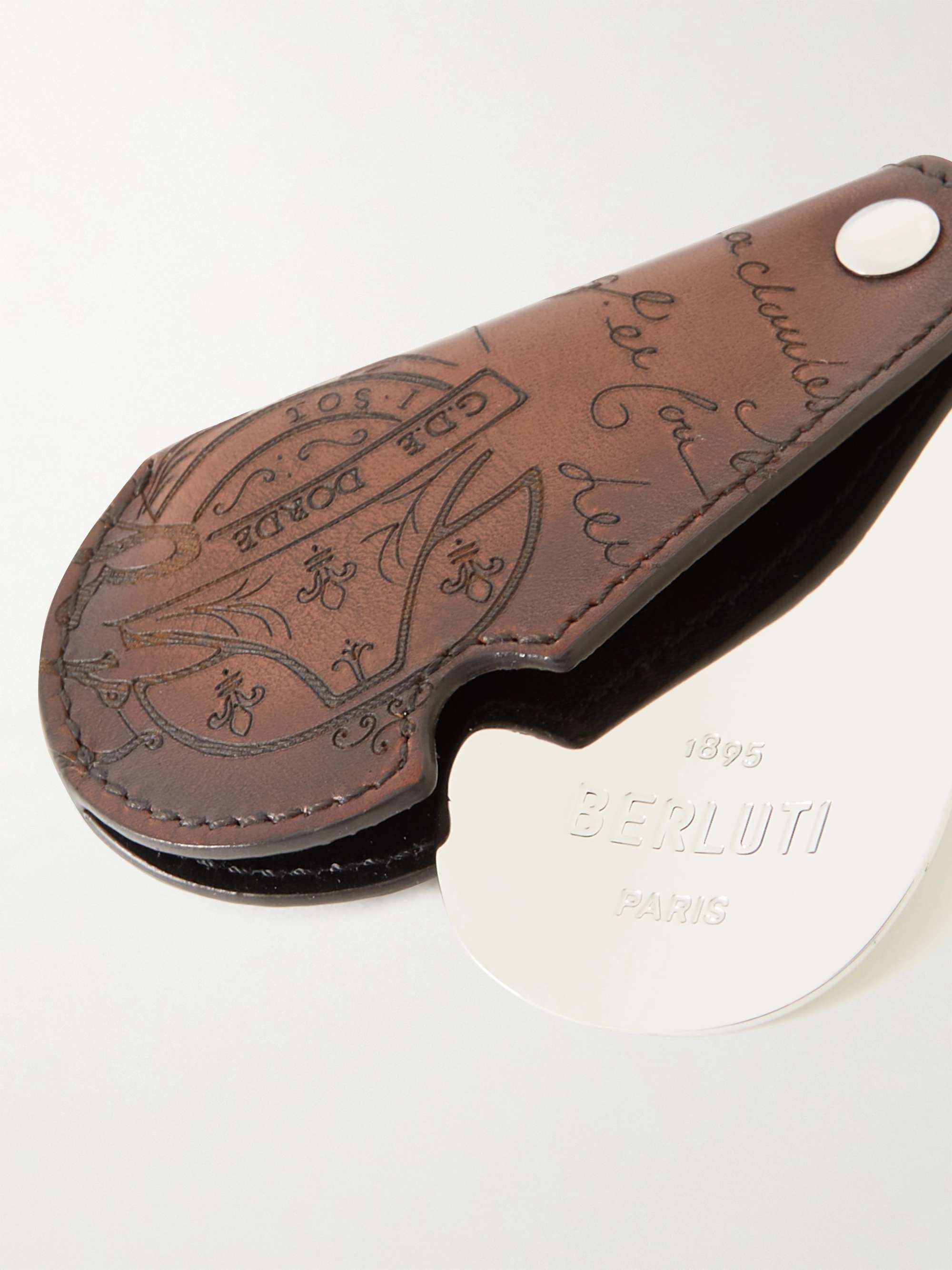Scritto Venezia Leather and Silver-Tone Shoe Horn Key Fob