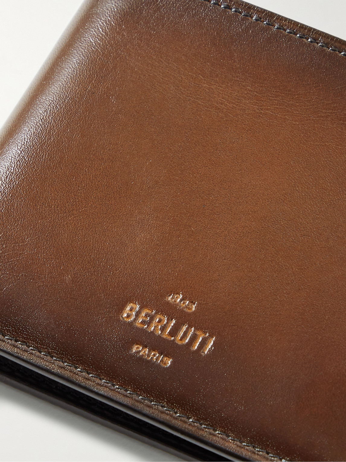 Shop Berluti Venezia Leather Billfold Wallet In Brown