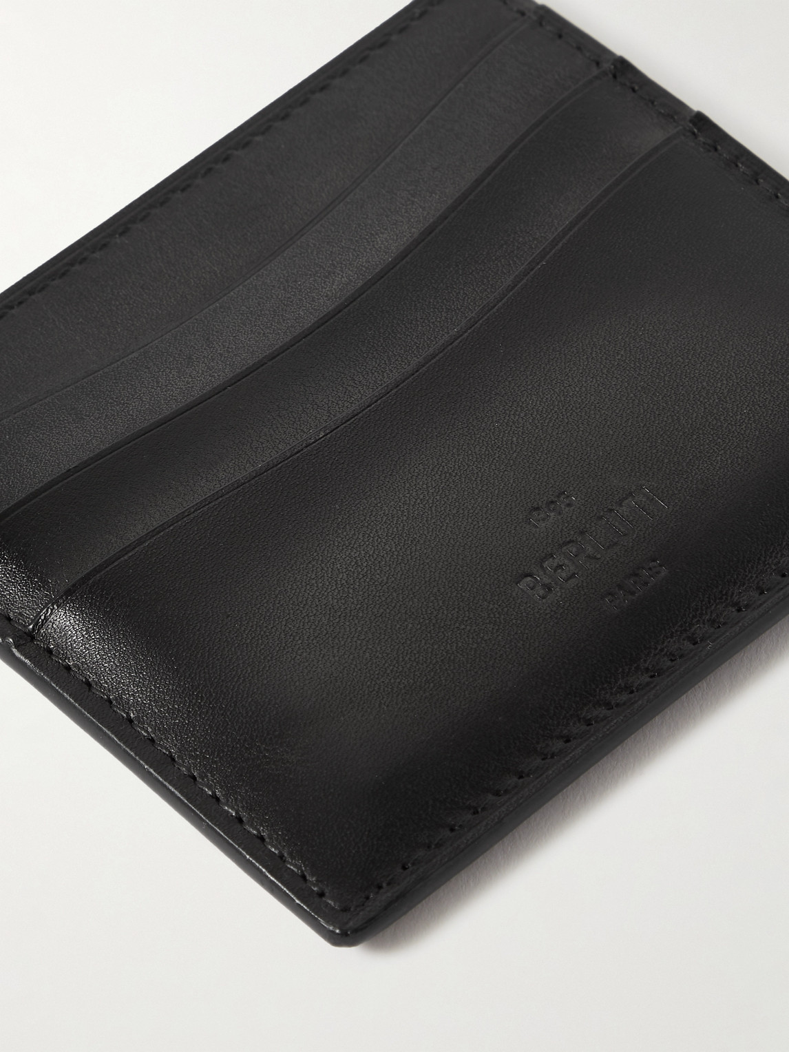 Shop Berluti Bambou Leather Cardholder In Black