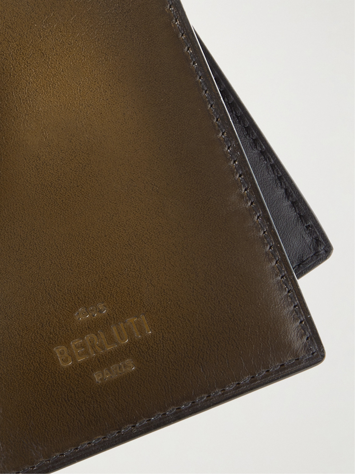 Shop Berluti Venezia Leather Cardholder In Brown