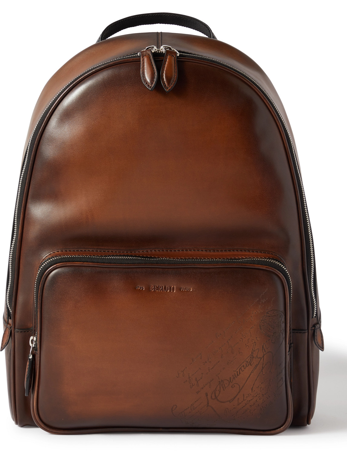 Shop Berluti Scritto Leather Backpack In Brown
