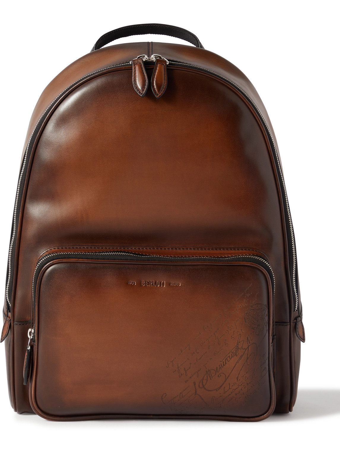 Shop Berluti Scritto Leather Backpack In Brown