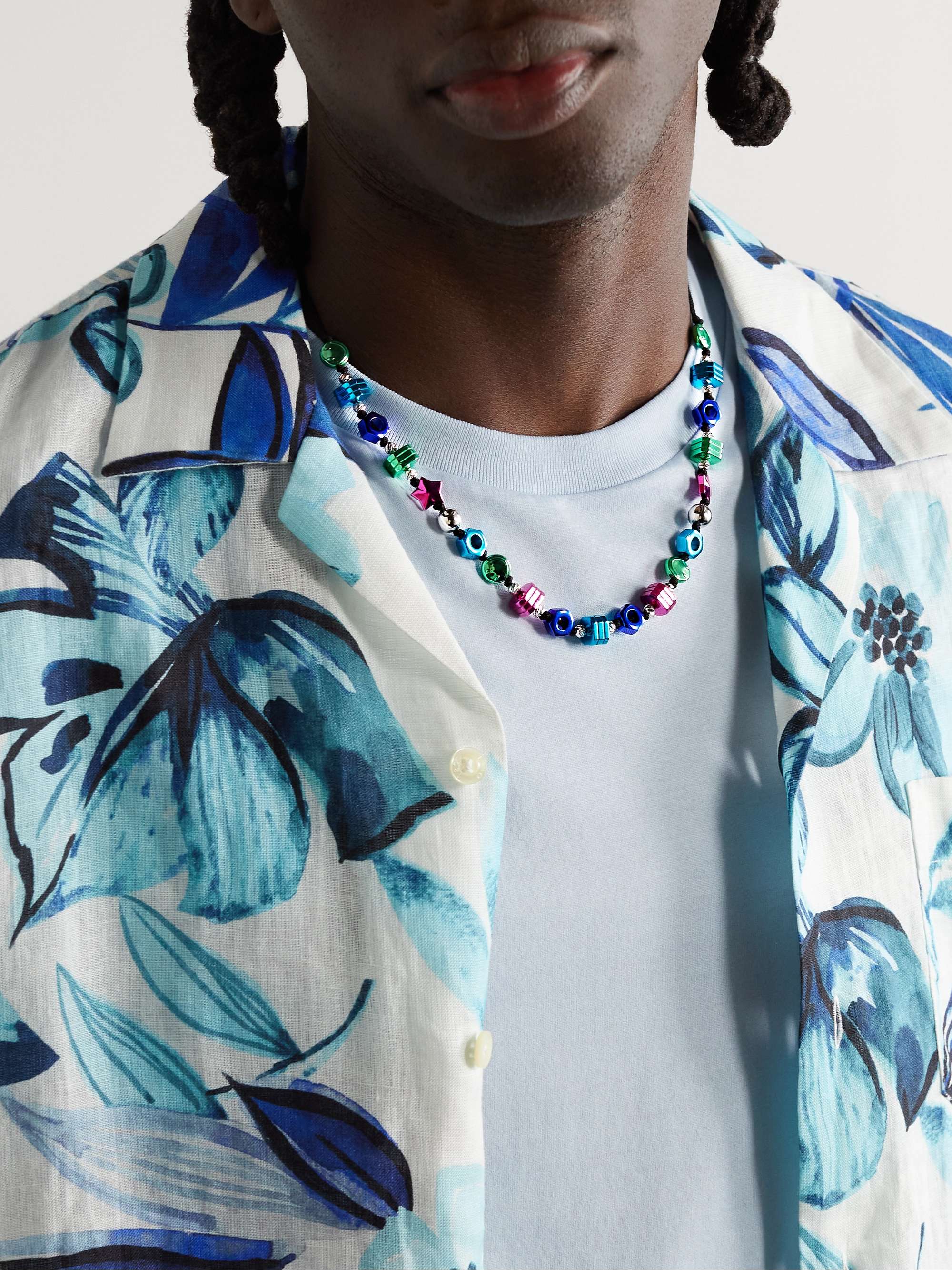 EÉRA Carmelle White Gold and Cord Necklace