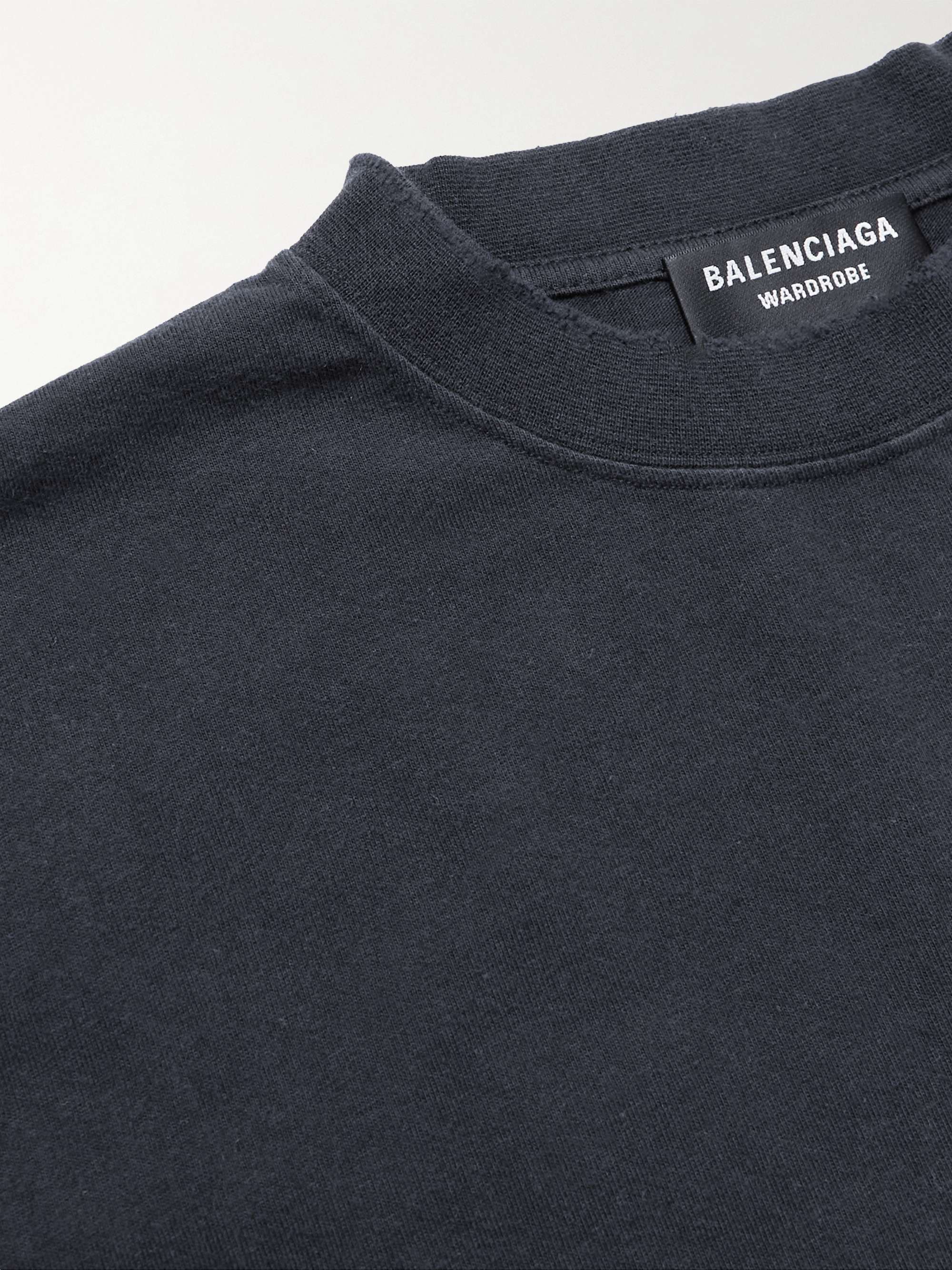 Balenciaga Men's Political Logo Cotton Jersey T-Shirt