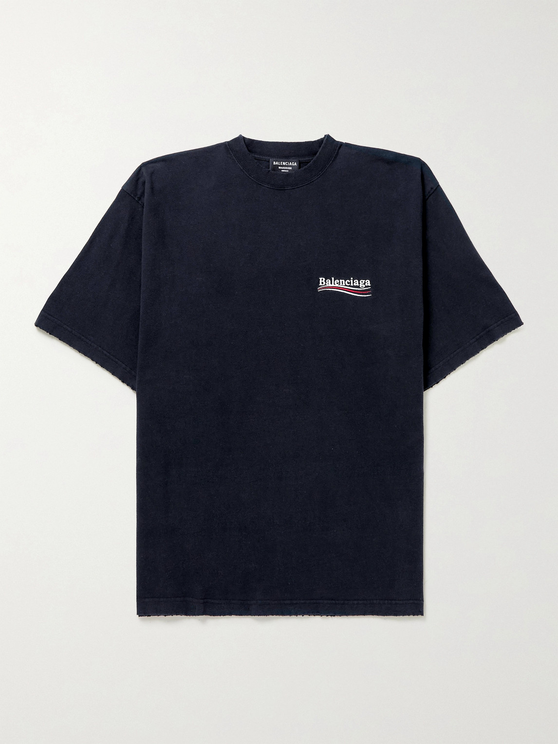 Balenciaga Oversized Logo-Embroidered Cotton-Jersey T-Shirten