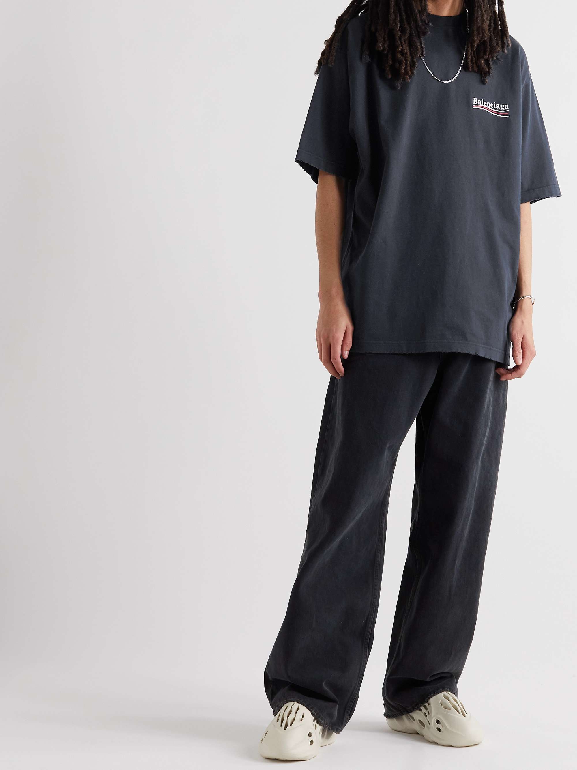 Oversized Logo-Embroidered Cotton-Jersey T-Shirt