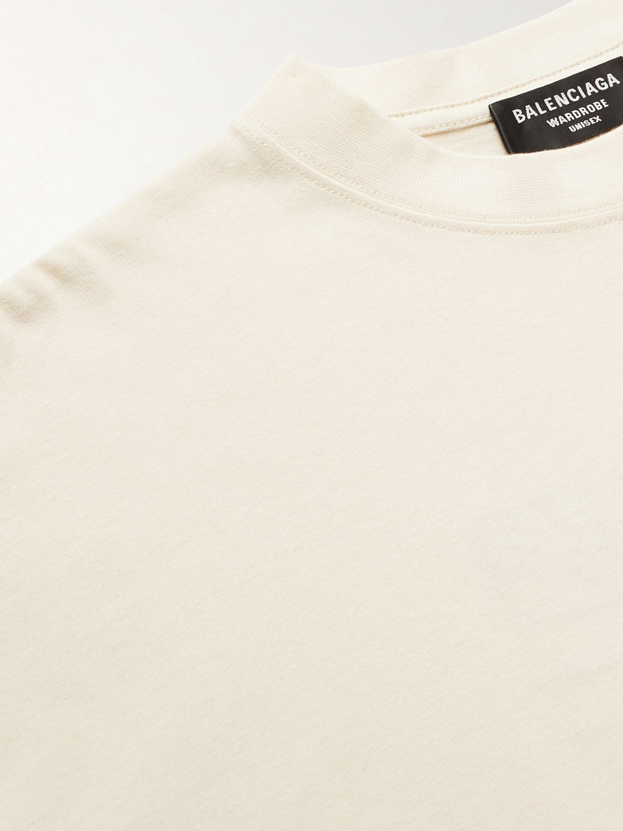 BALENCIAGA Oversized Logo-Embroidered Cotton-Jersey T-Shirt