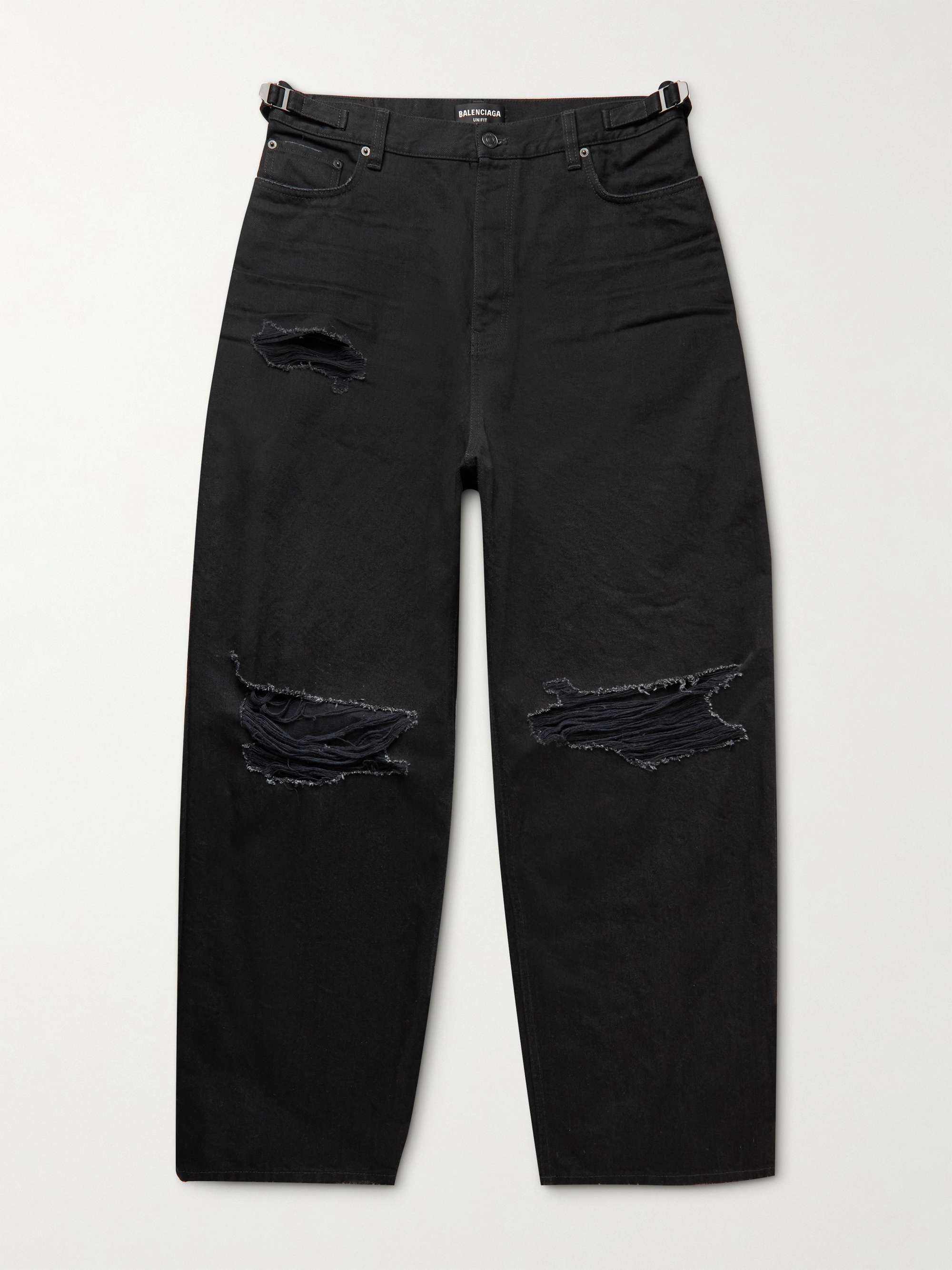 BALENCIAGA Straight-Leg Distressed Organic Jeans Men |