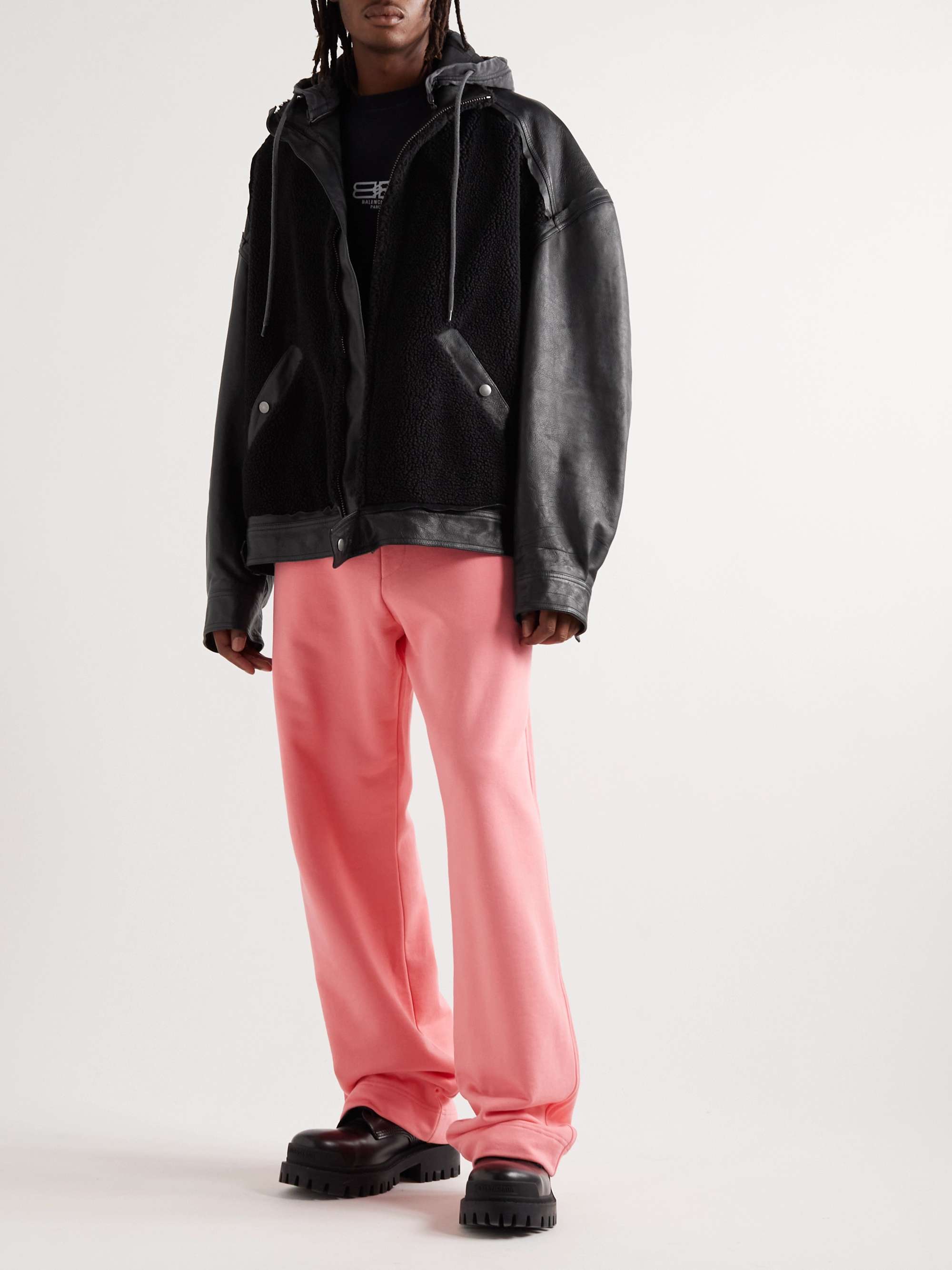 BALENCIAGA Faux Shearling-Trimmed Hooded Bomber Jacket for Men | MR PORTER