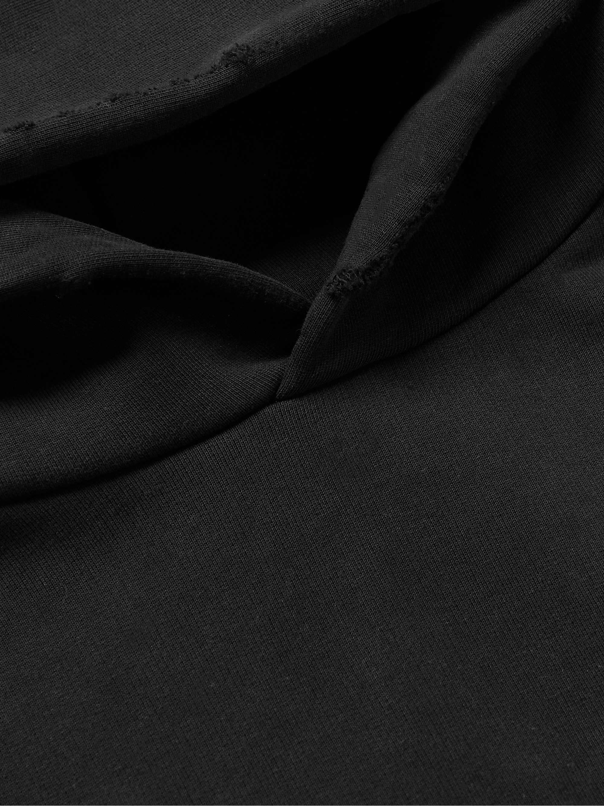 BALENCIAGA Oversized Distressed Logo-Embroidered Cotton-Jersey Hoodie
