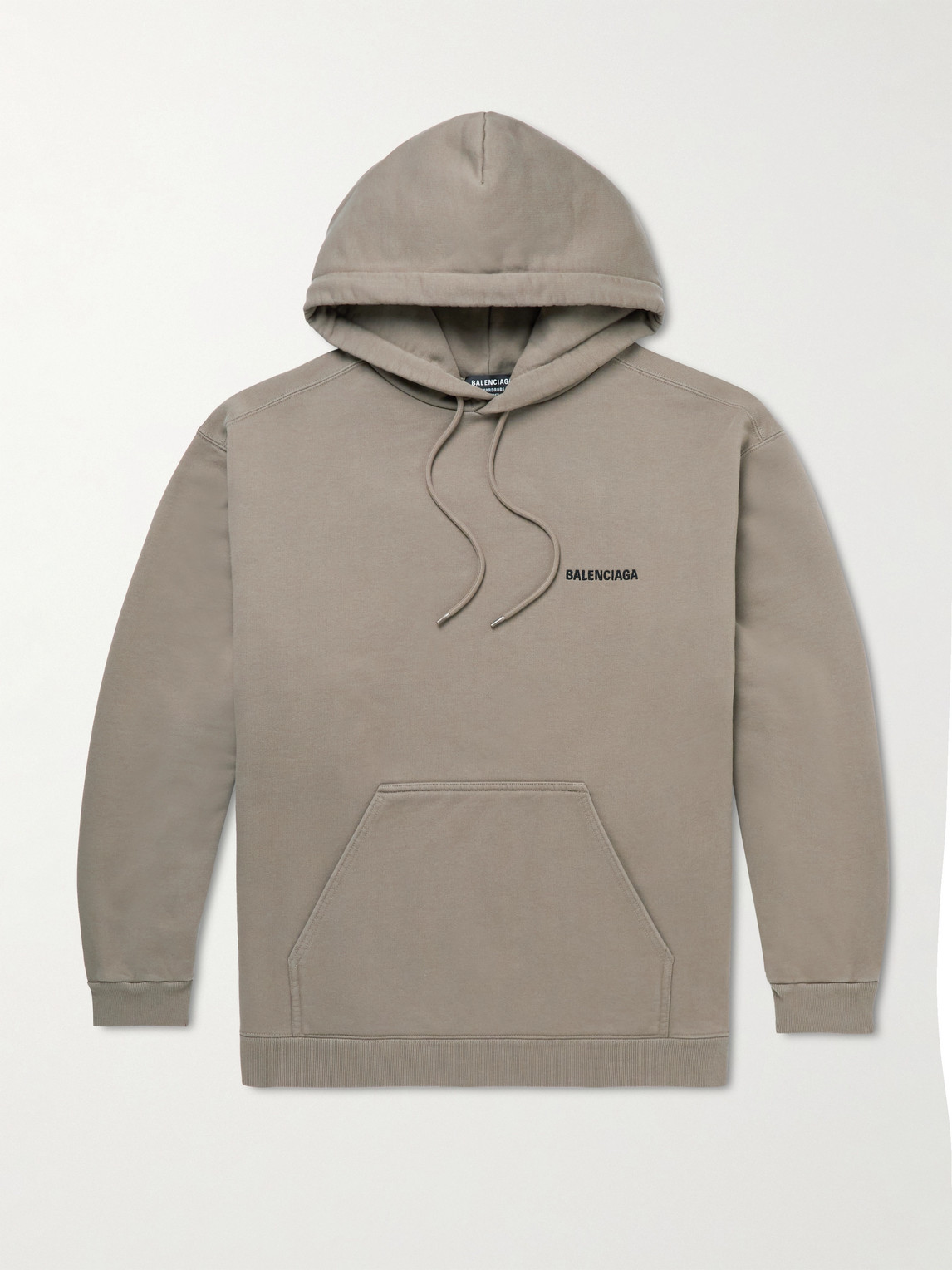 Balenciaga Logo embroidered Cotton jersey Hoodie In Brown ModeSens