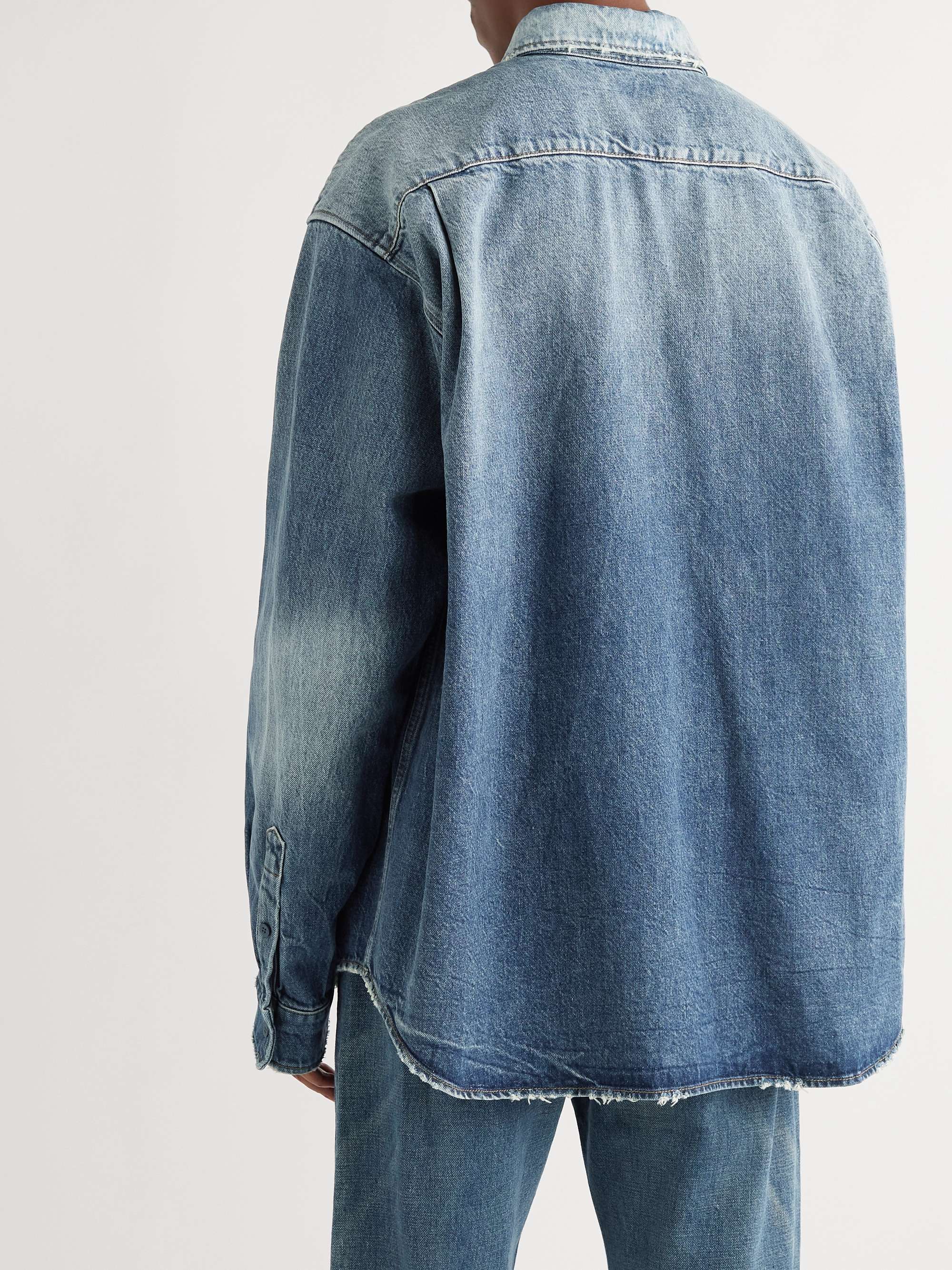 BALENCIAGA Distressed Denim Shirt for Men | MR PORTER