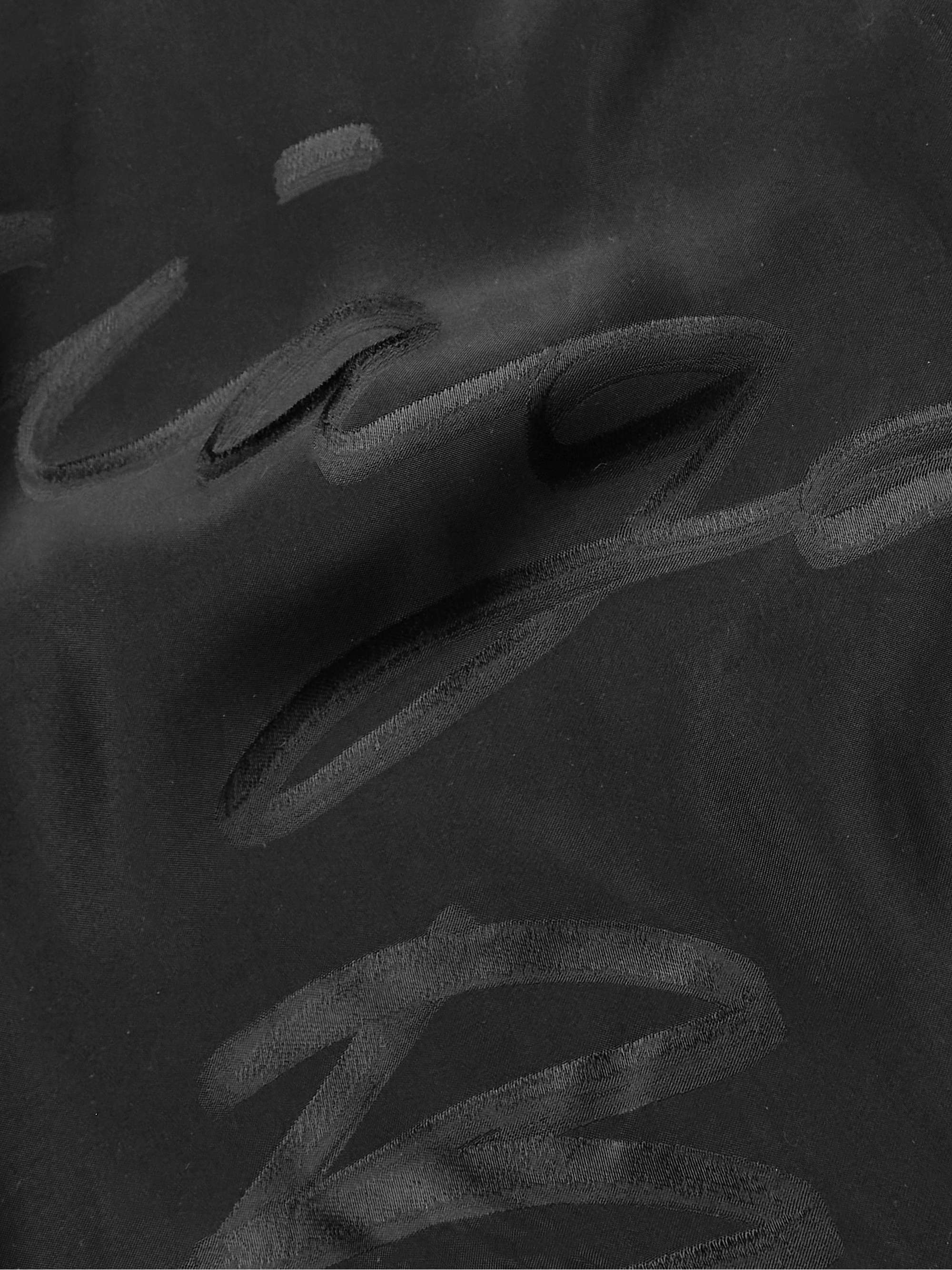 BALENCIAGA Logo-Jacquard Crinkled-Crepe Shirt