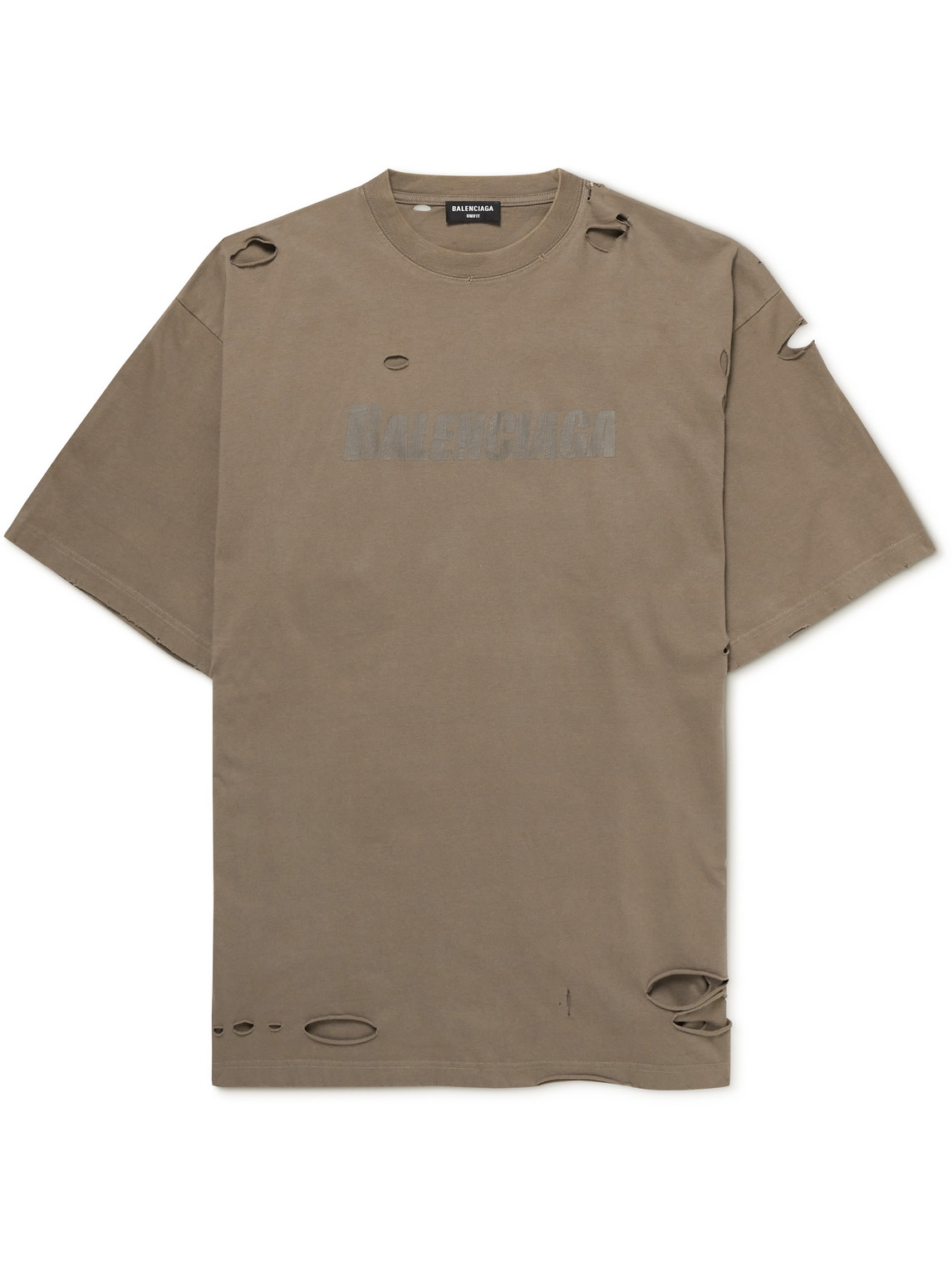 【BALENCIAGA】Distressed Cotton T-Shir BALENCIAGA Oversized distressed printed cotton-jersey T