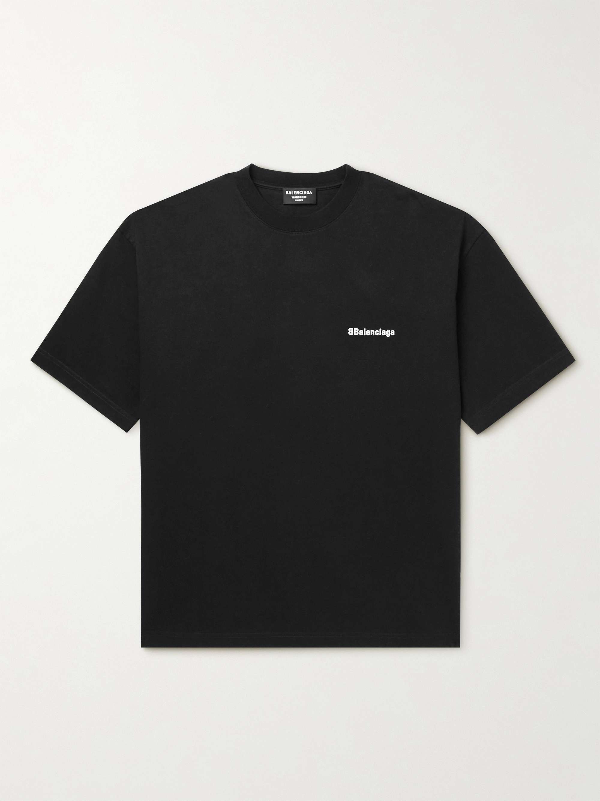 BALENCIAGA Oversized Logo-Embroidered Cotton-Jersey T-Shirt for Men | MR  PORTER