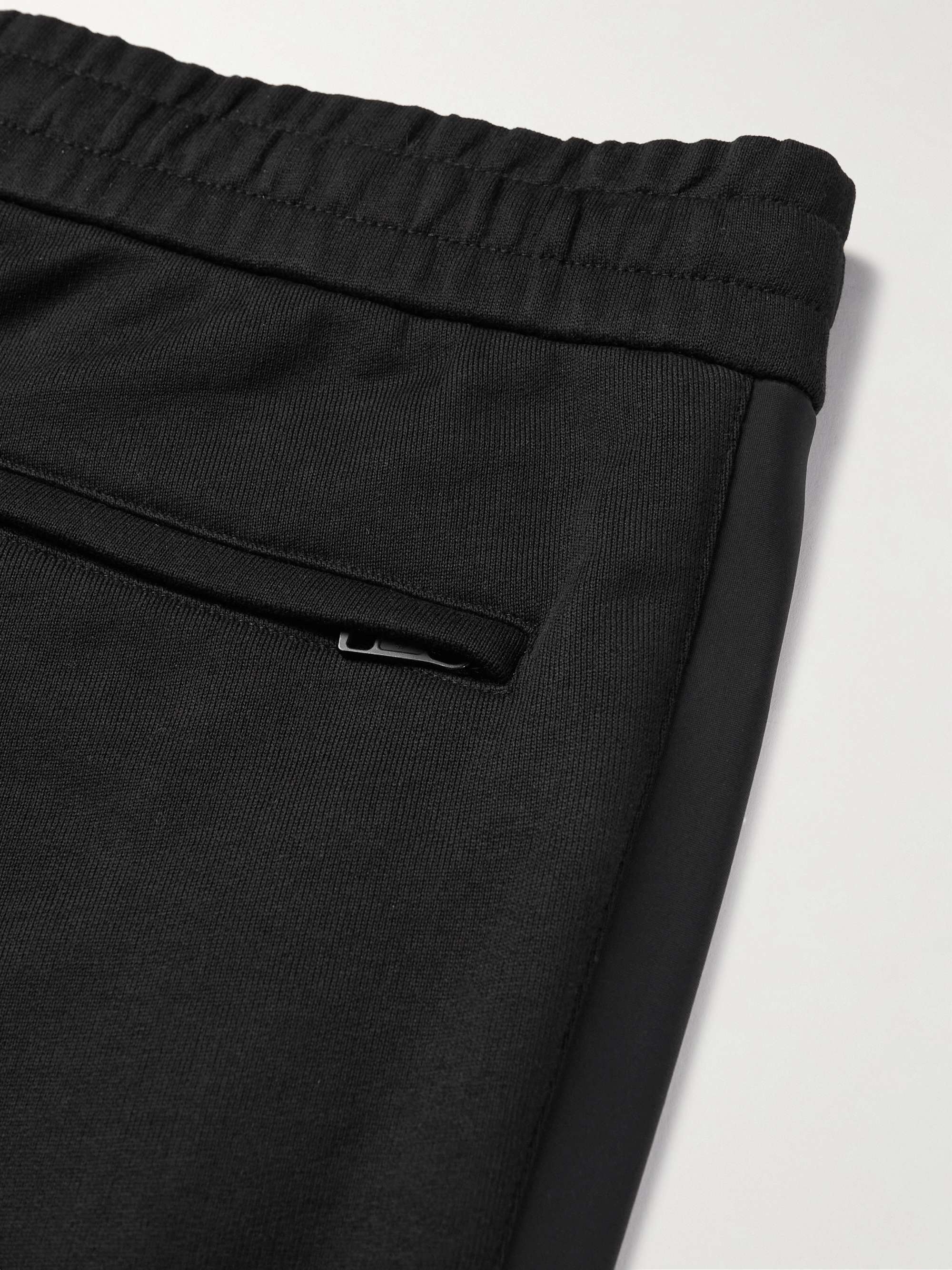 MONCLER Slim-Fit Logo-Print Shell-Trimmed Cotton-Jersey Sweatpants