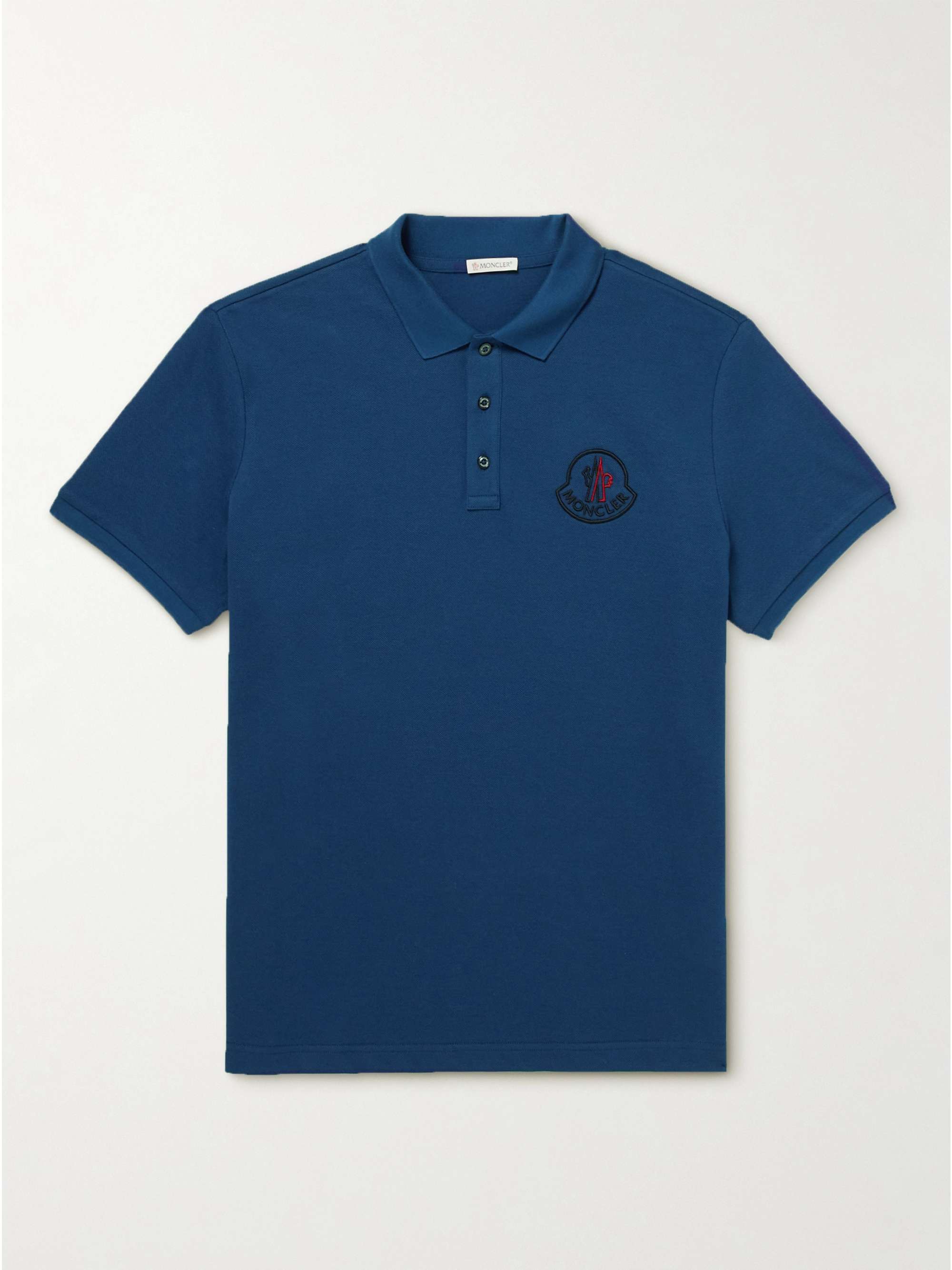 MONCLER Logo-Embroidered Cotton-Piqué Polo Shirt