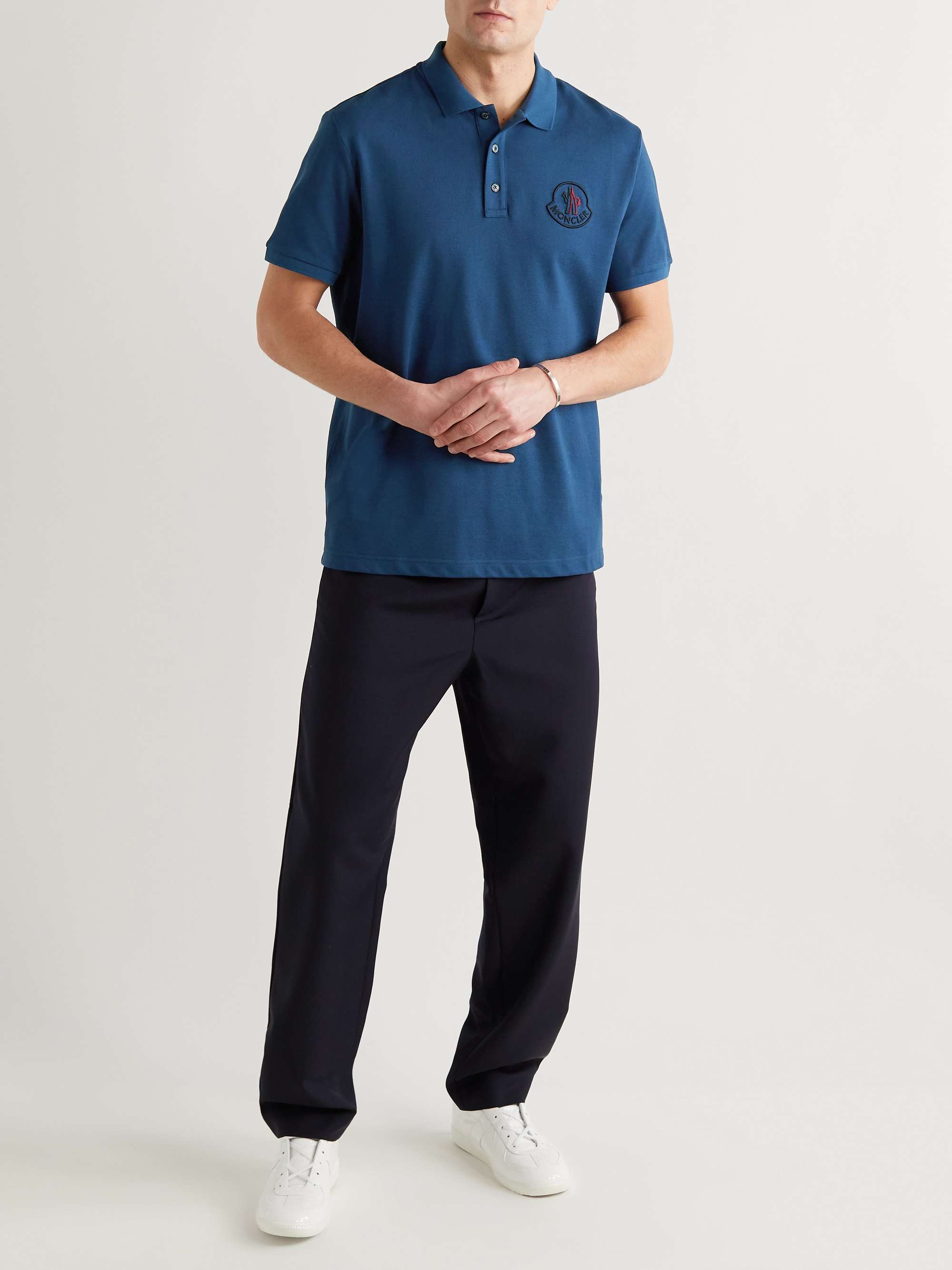MONCLER Logo-Embroidered Cotton-Piqué Polo Shirt