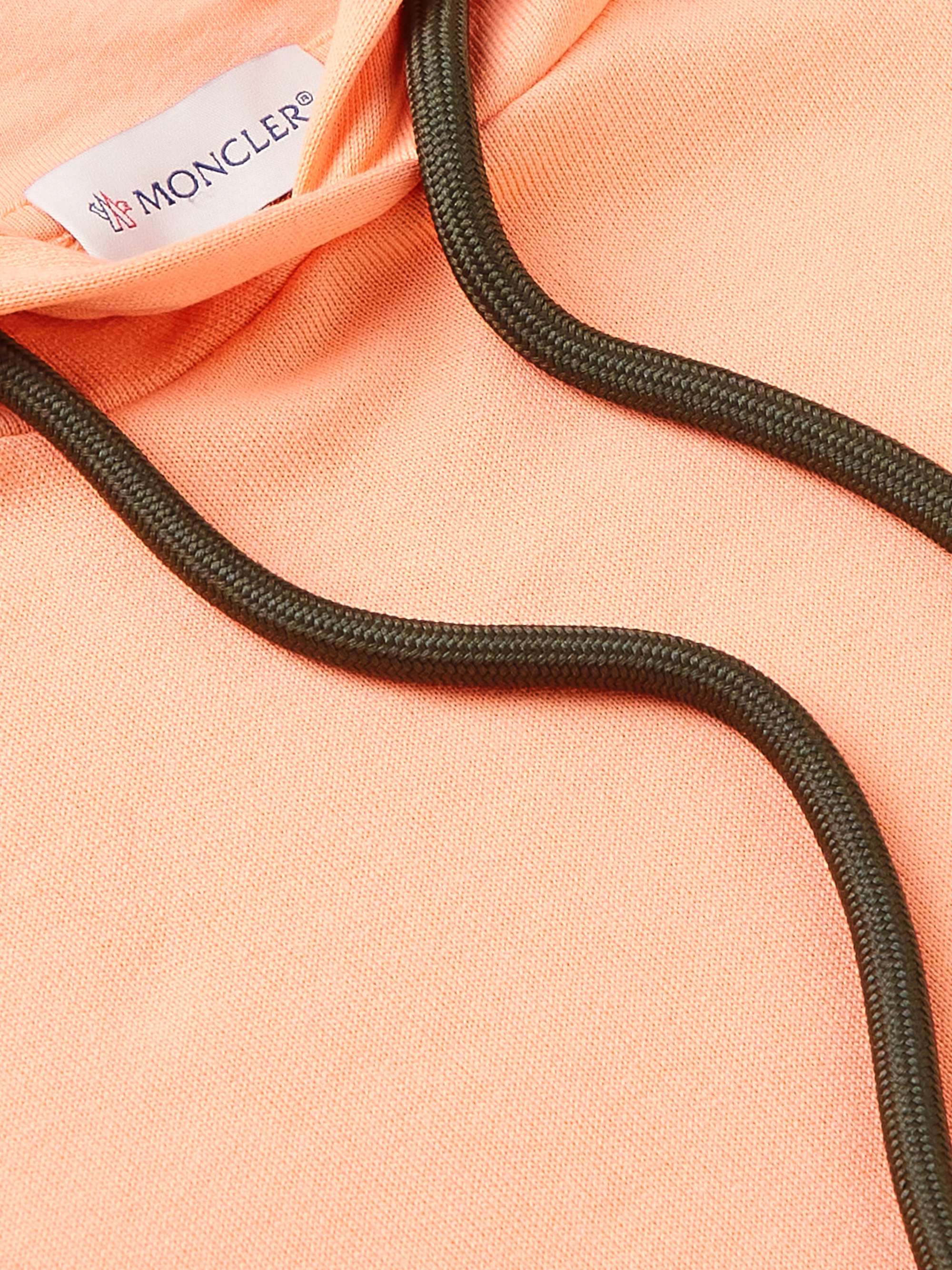 MONCLER Logo-Appliquéd Shell-Trimmed Cotton-Jersey Hoodie