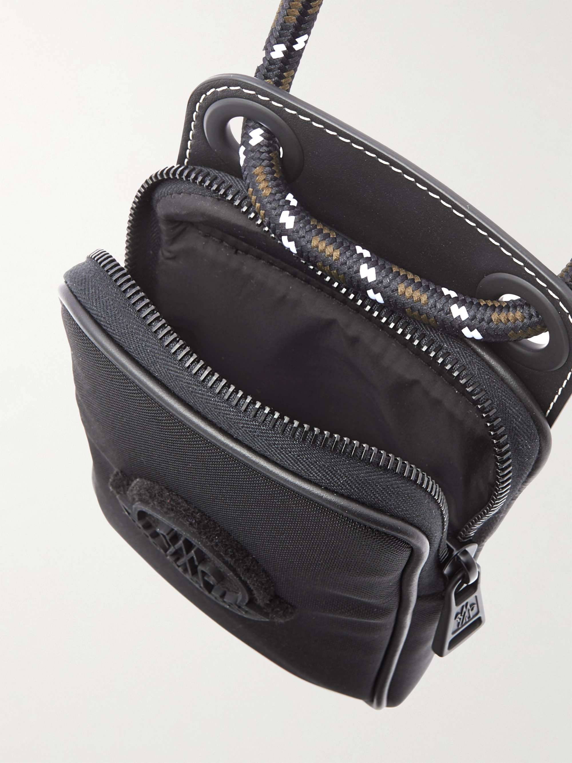 MONCLER Logo-Appliquéd Canvas and Mesh Phone Pouch with Lanyard