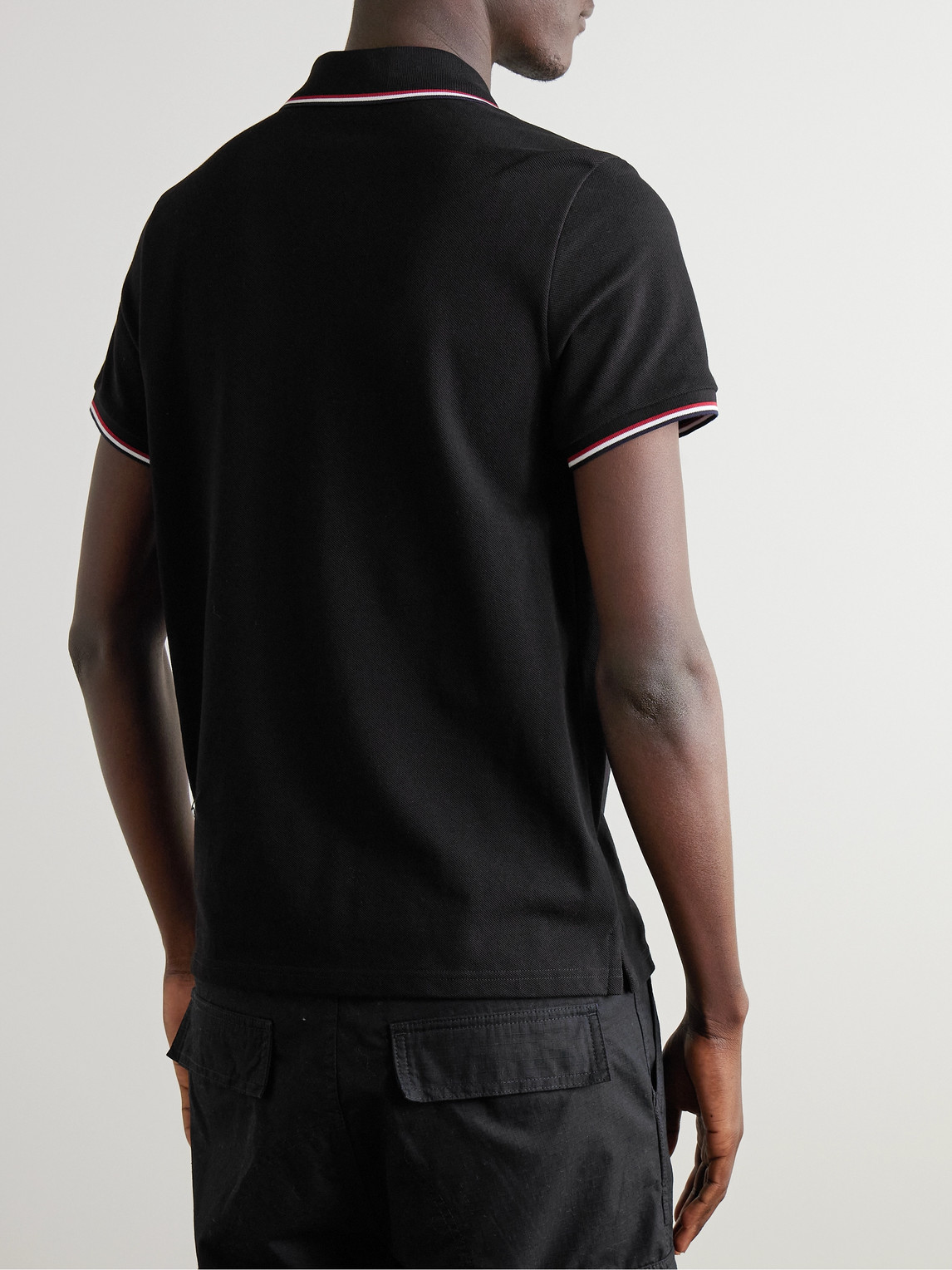 Logo-Appliquéd Striped Cotton-Piqué Polo Shirt
