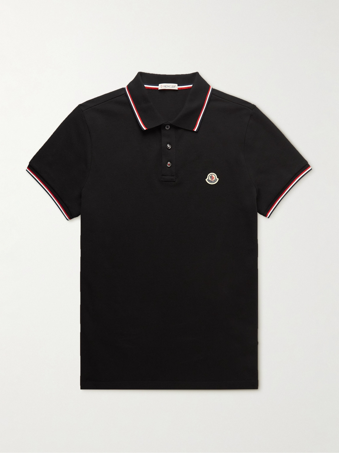 Logo-Appliquéd Striped Cotton-Piqué Polo Shirt