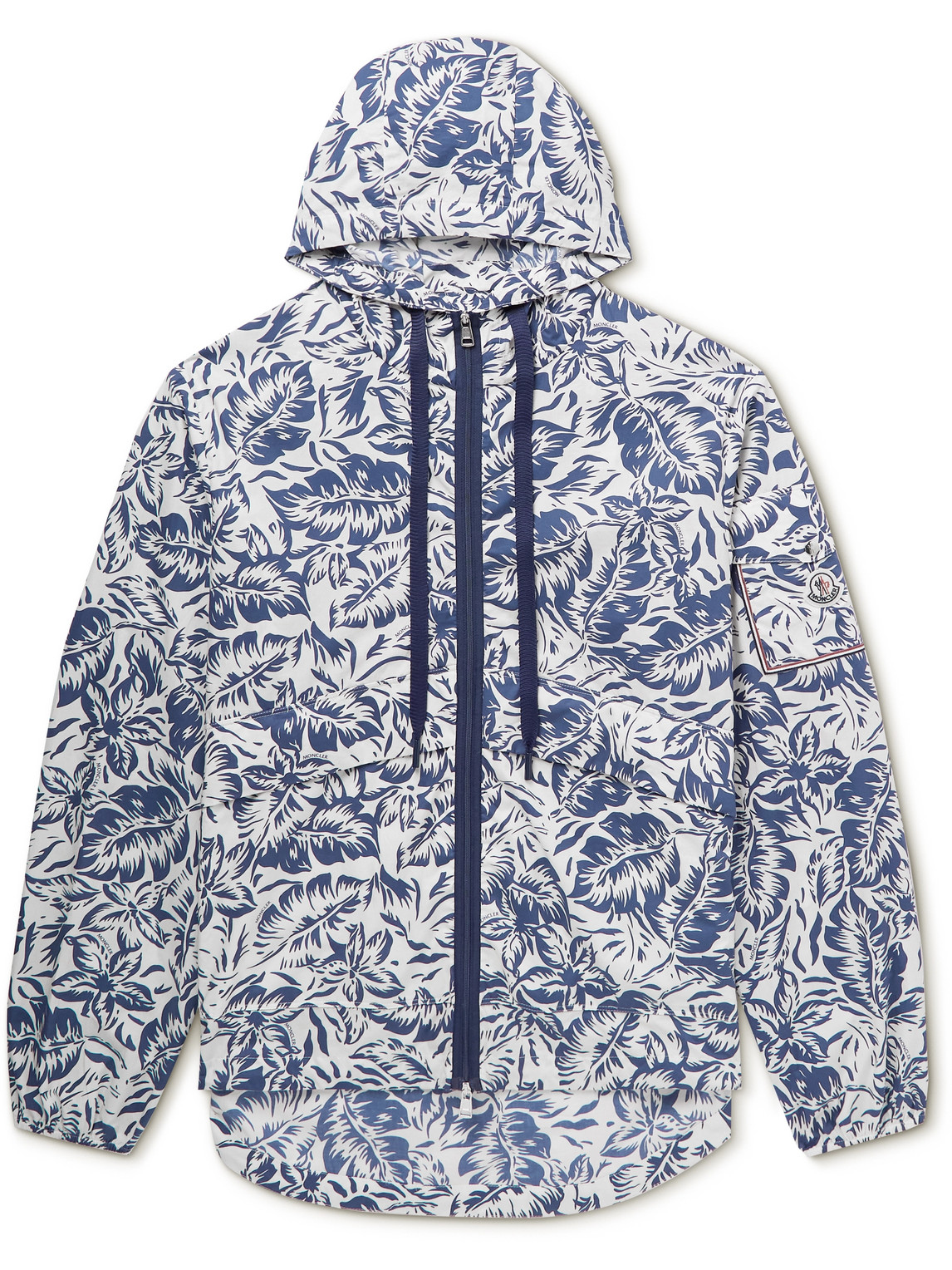 Moncler - Ebizo Logo-Appliquéd Printed Cotton Hooded Jacket - Men - Blue - 3